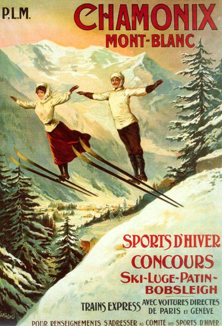 Chamonix And Mont Blanc Ski Posters