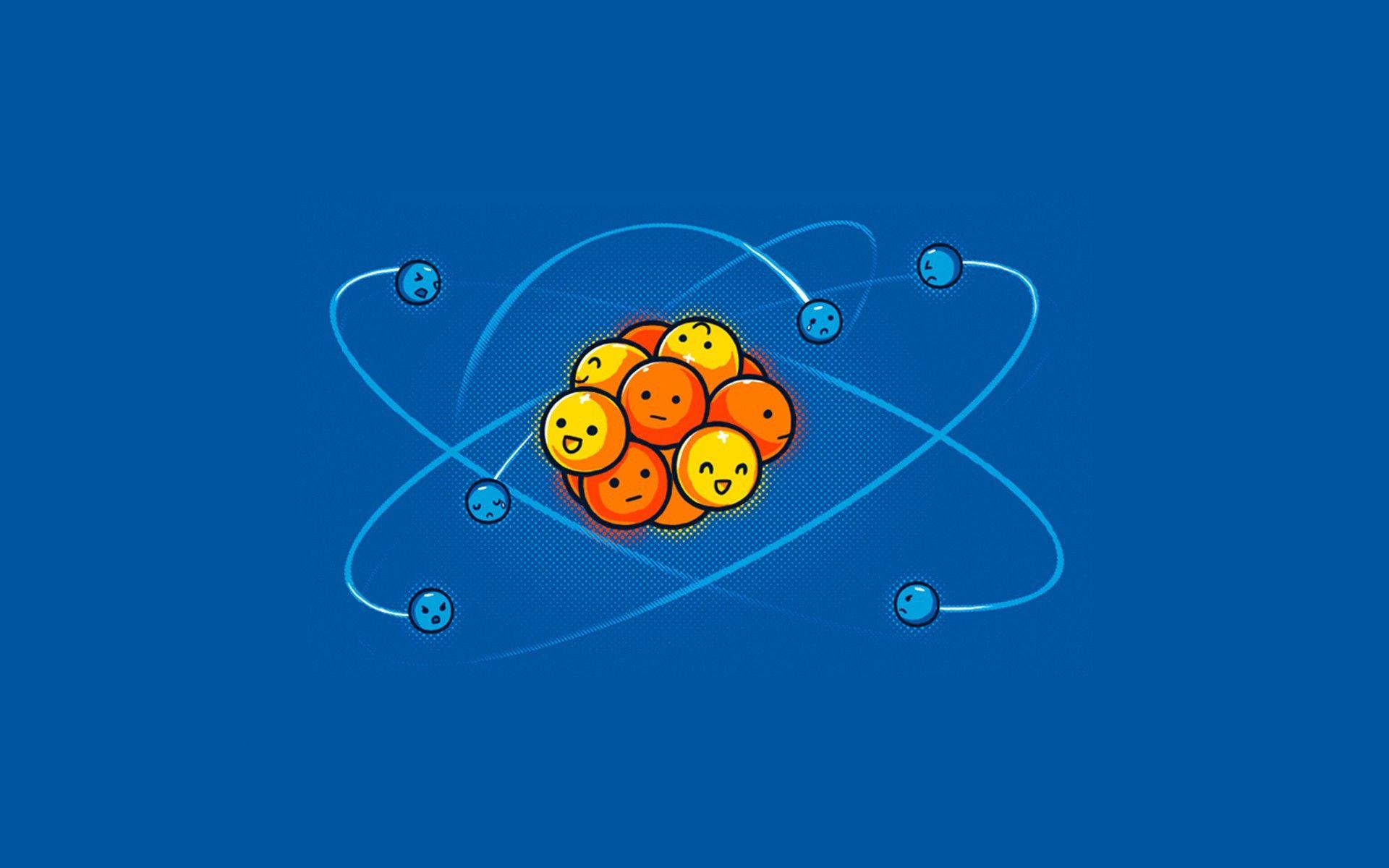 Device atom blue background wallpaper and image
