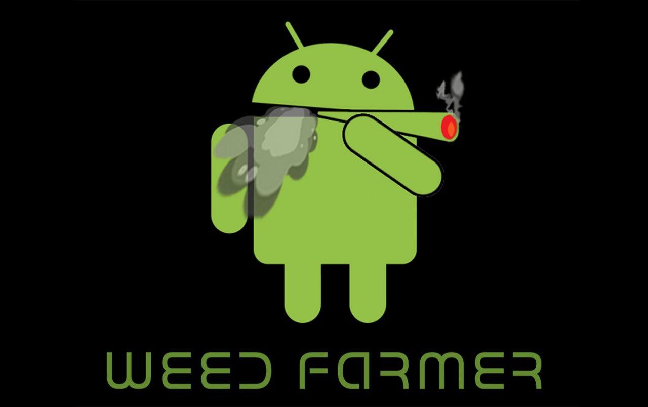 Android Smoking a Joint on Bla wallpaper. Android Smoking a Joint