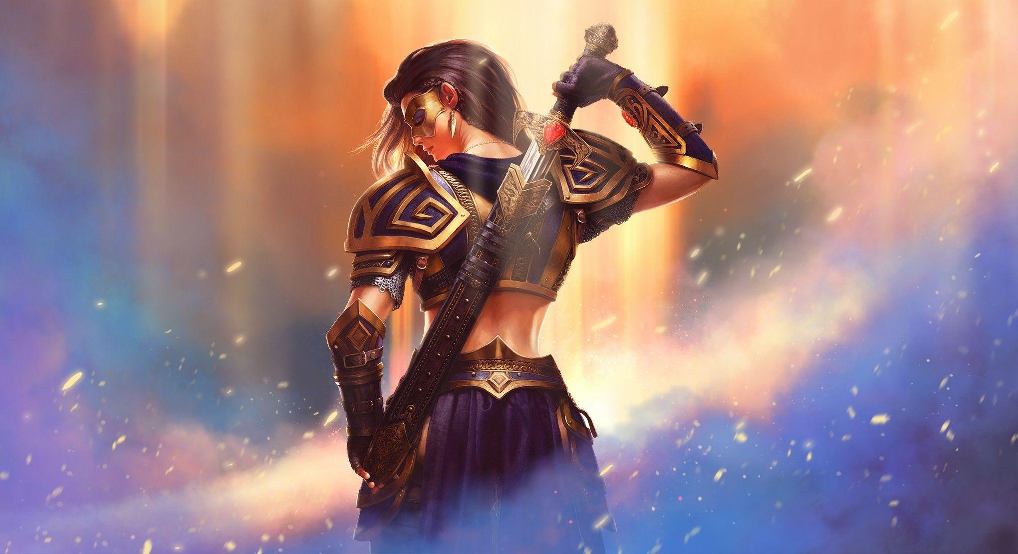 Warrior Fantasy Girl, HD Fantasy Girls, 4k Wallpaper, Image