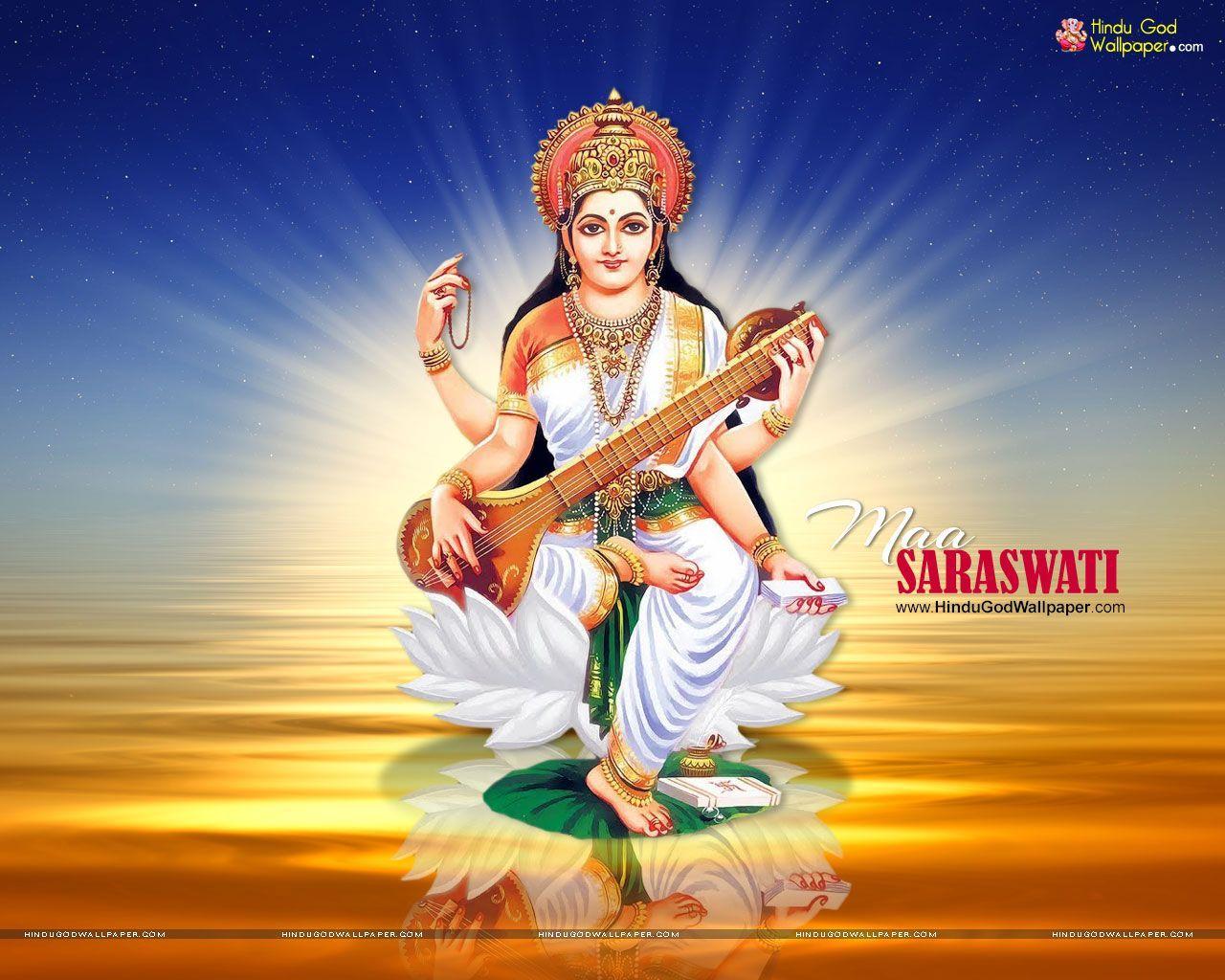 Image of Saraswati Devi idol in a Temple-MY573345-Picxy