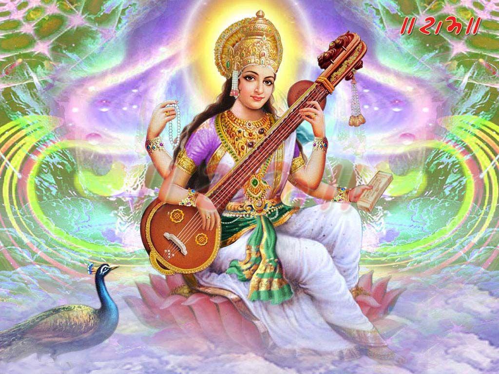 Maa Saraswati HD Wallpaper. Goddess Image and Wallpaper Saraswati Wallpaper