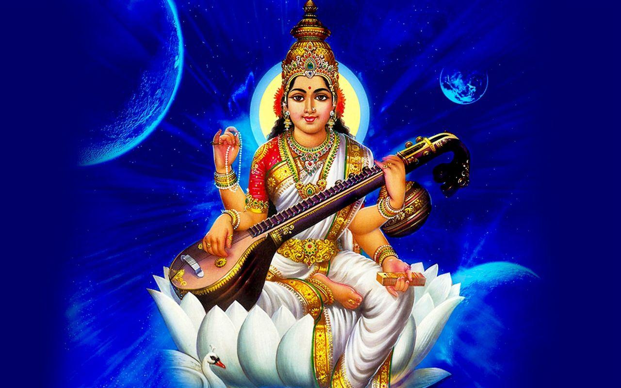 Goddess Saraswati HD Wallpaper