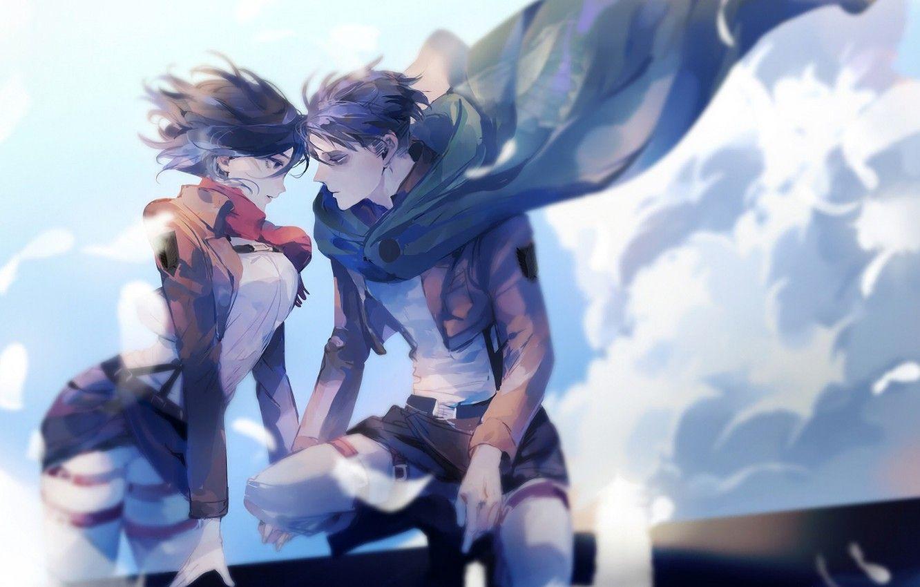 Wallpaper Attack Of The Titans, Shingeki No Kyojin, Mikasa Ackerman, Levi image for desktop, section сёнэн