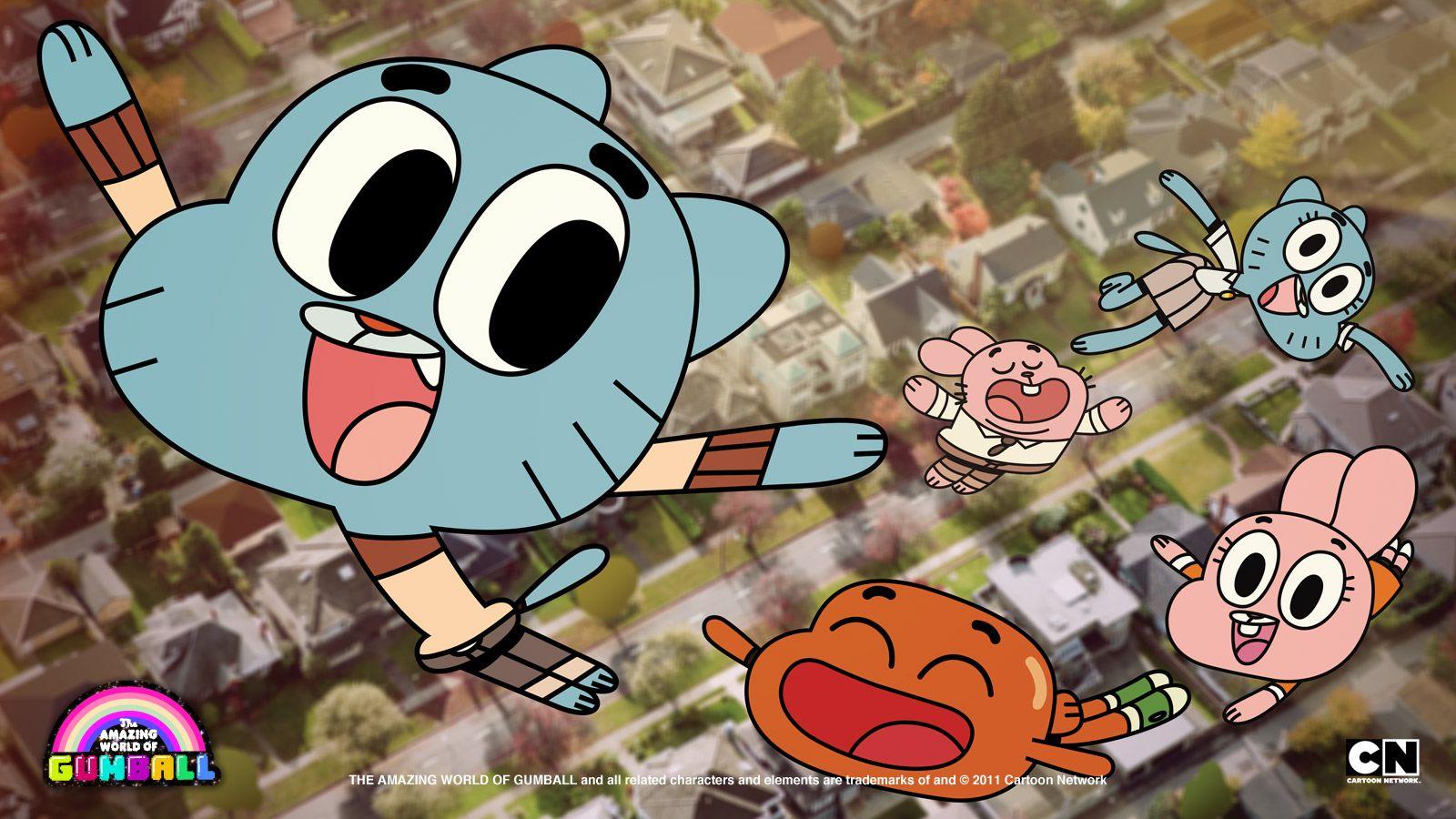 The Amazing World of Gumball image Gumball and family flying HD
