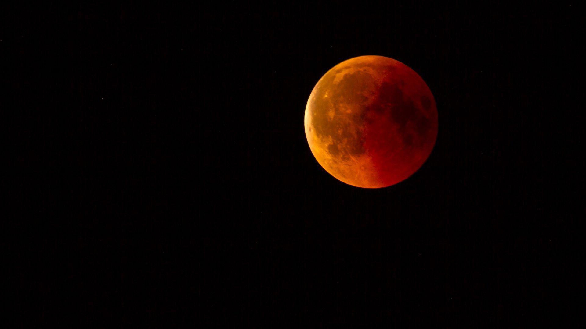 Lunar Eclipse Blood Moon HD Wallpaper
