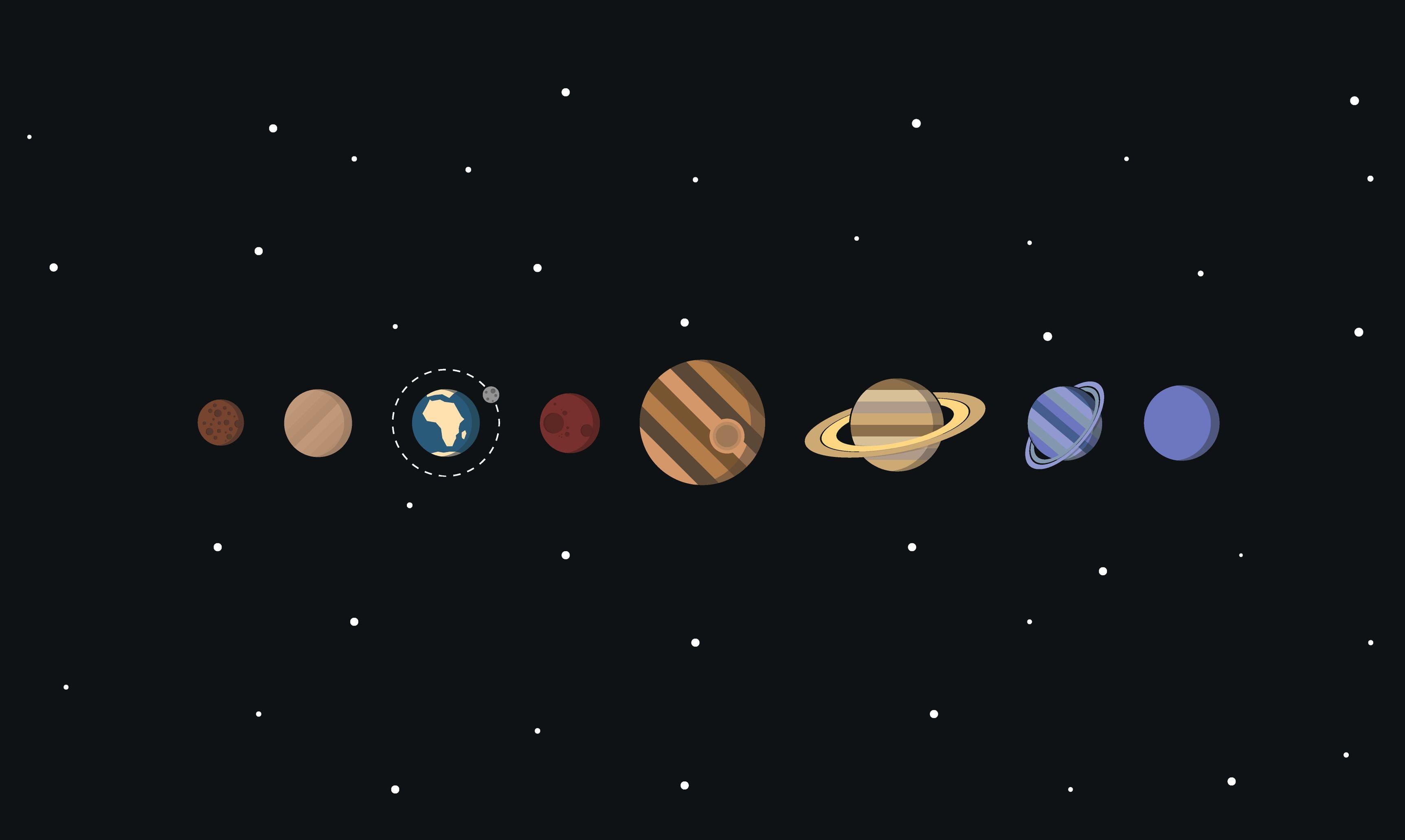 Planets in Solar System Wallpaper 8 X 2065