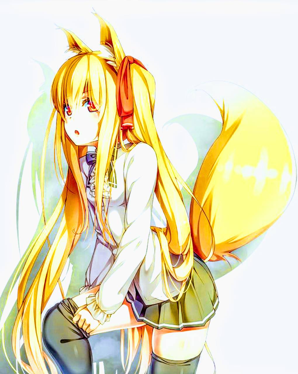 Blind fox anime girl Wallpaper