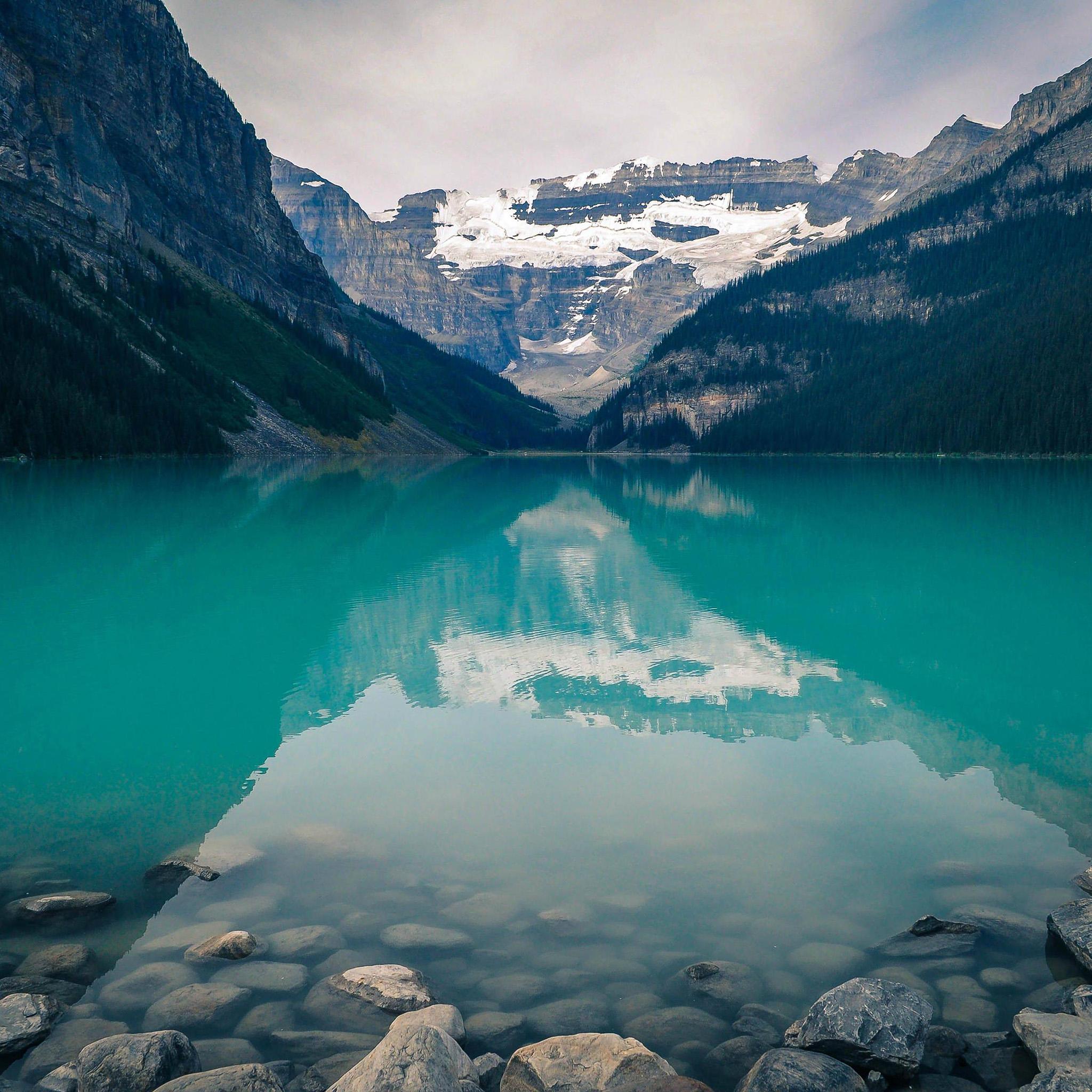 Canada Lake Louise Green Water Nature iPad Air Wallpaper Download