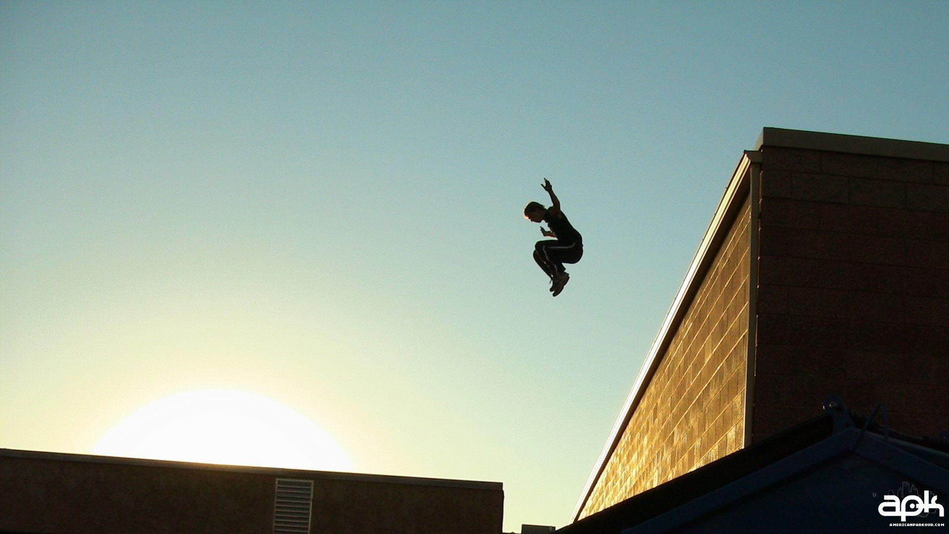 Beautiful Silhouette Poses Parkour Extreme Sport