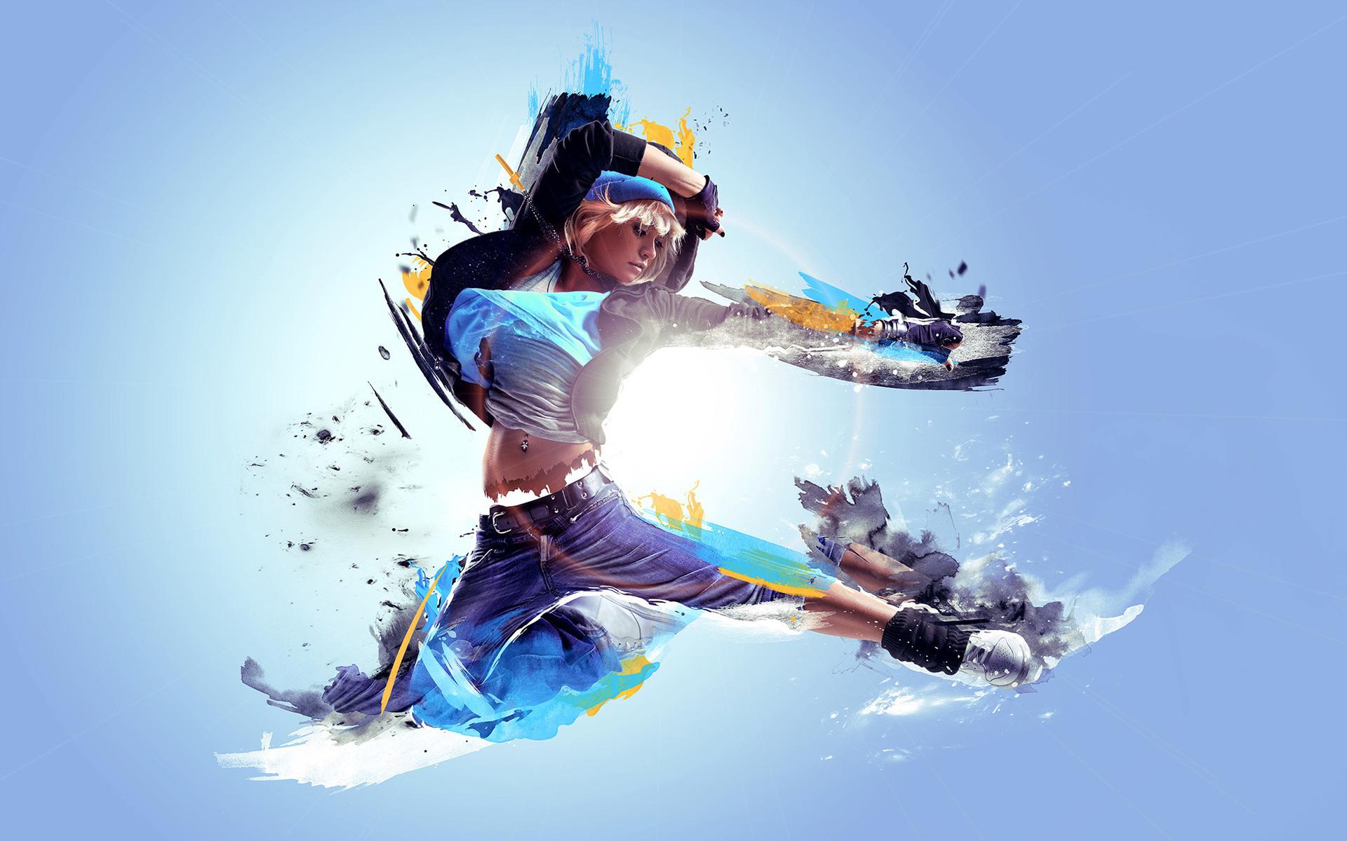 Blonde Abstract Girl Dancing Wallpaper and Free