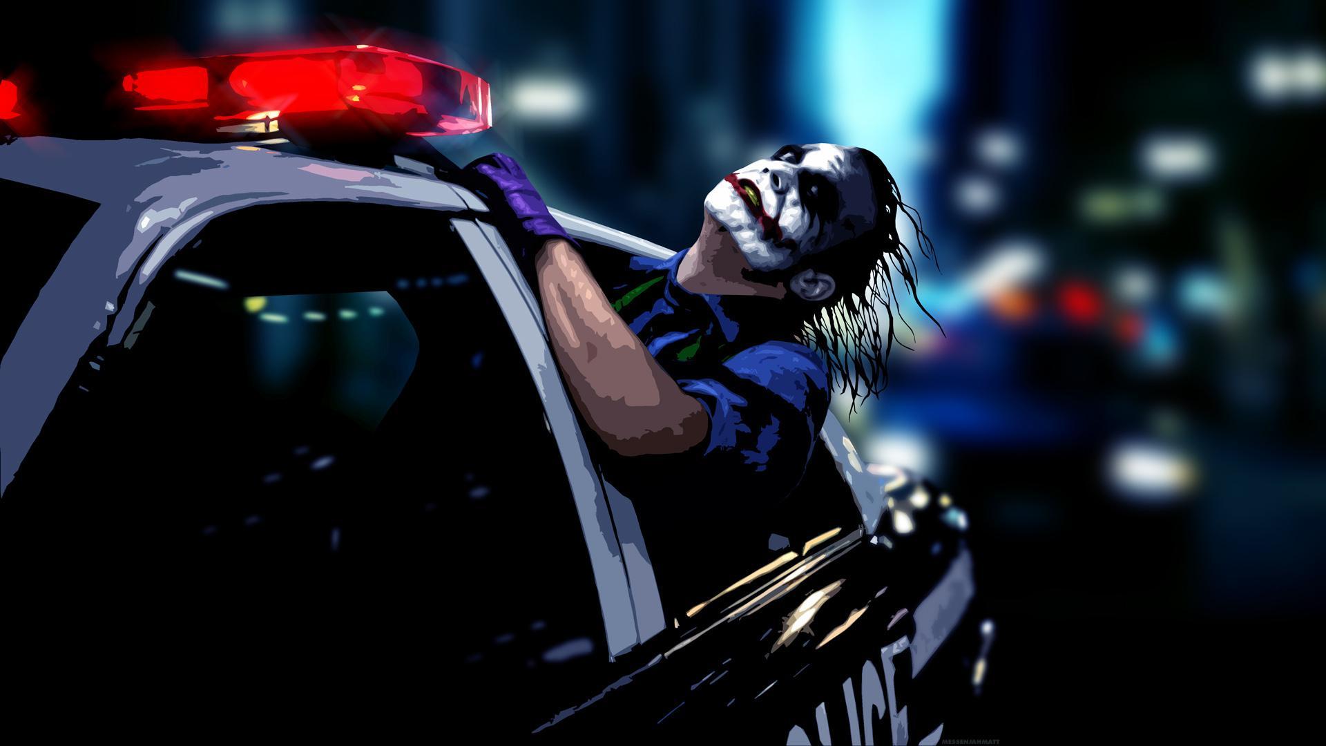 Movies Wallpaper Batman Joker in police car