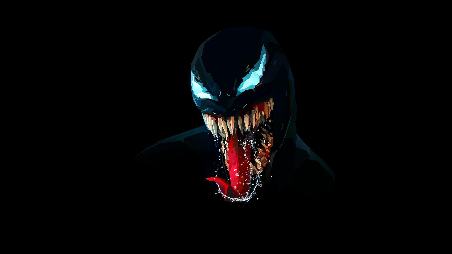 Download wallpaper of Venom, Artwork, Minimal, Dark background