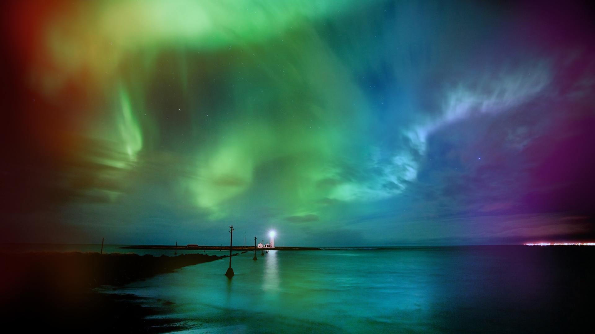 aurora borealis, rainbows wallpaper