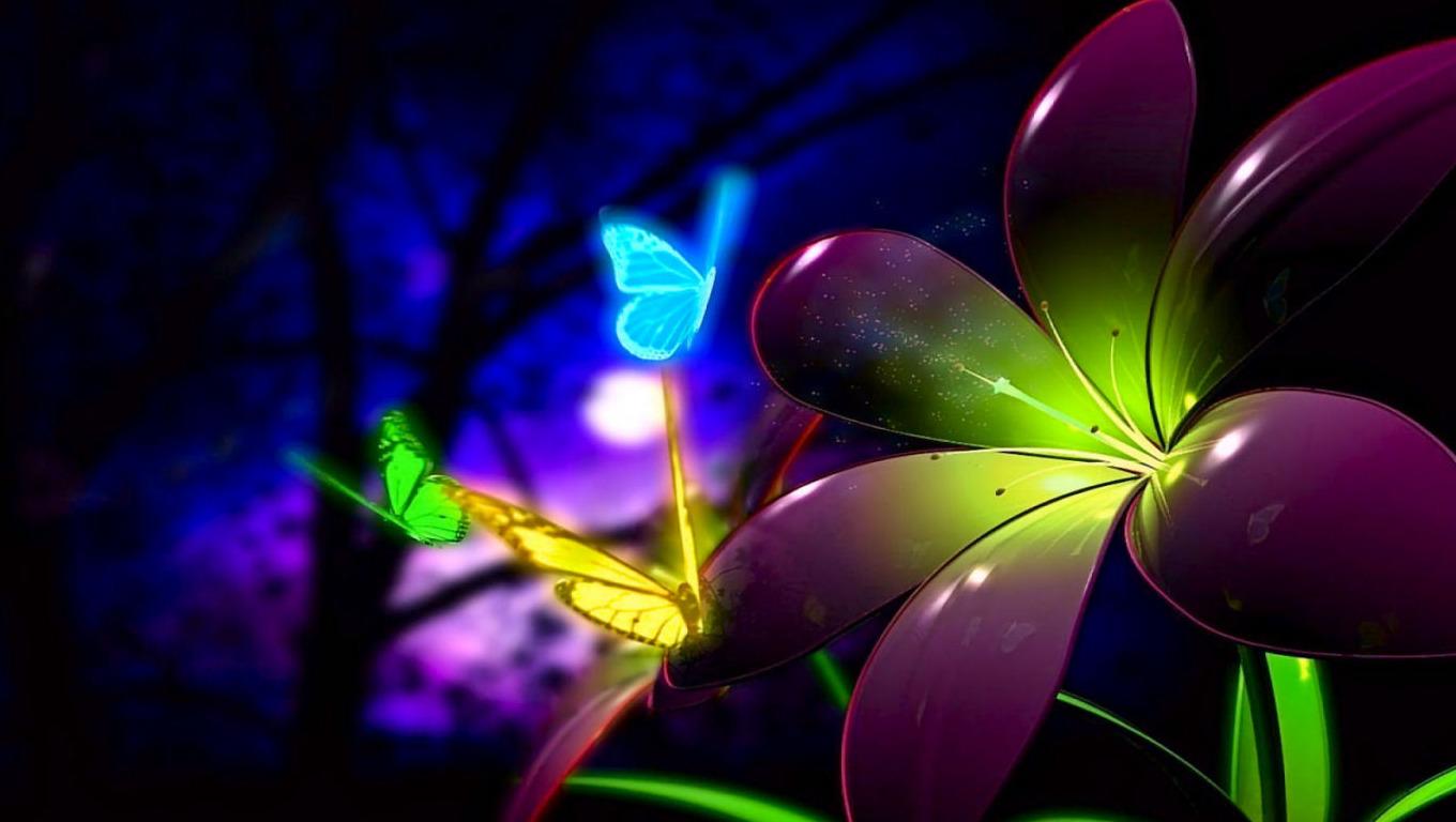 Rainbow Flowers Wallpaper For Free Download