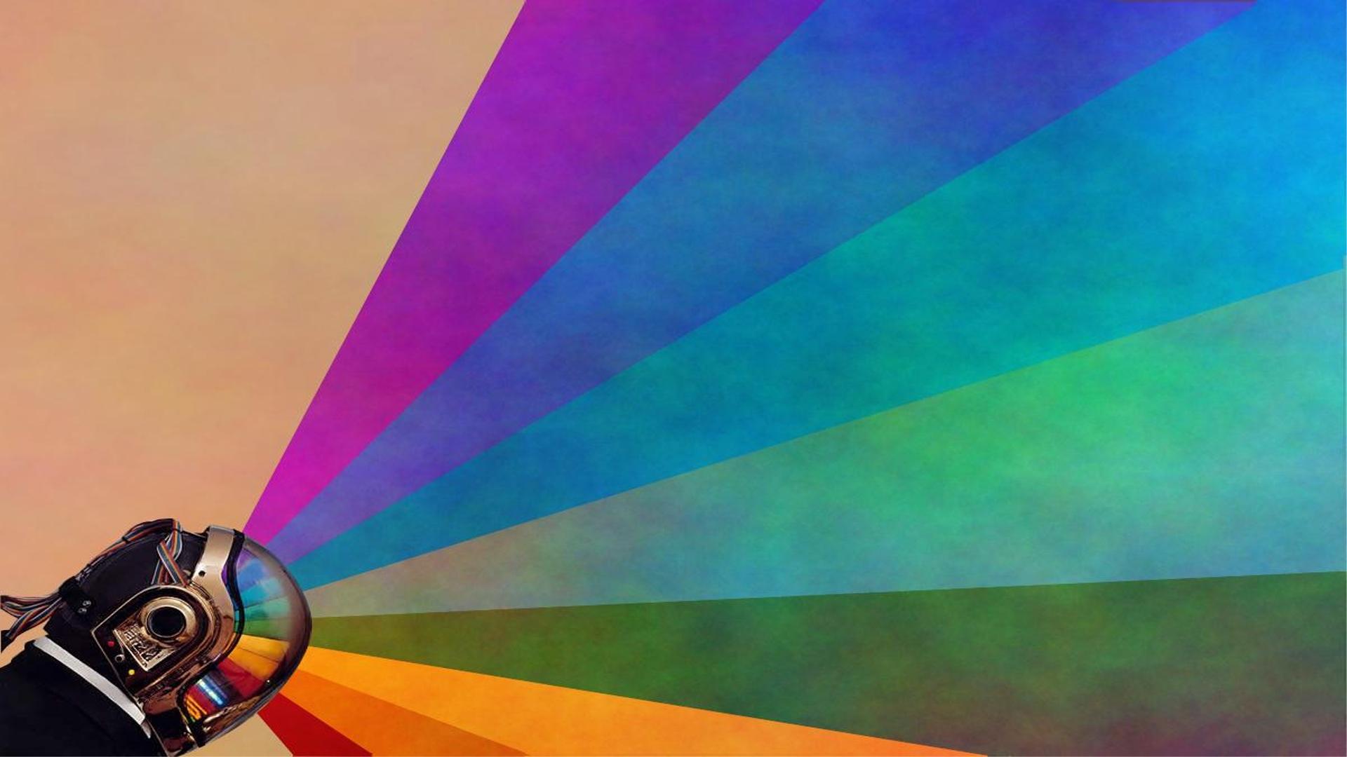 Anonymous, music, Daft Punk, rainbows wallpaper