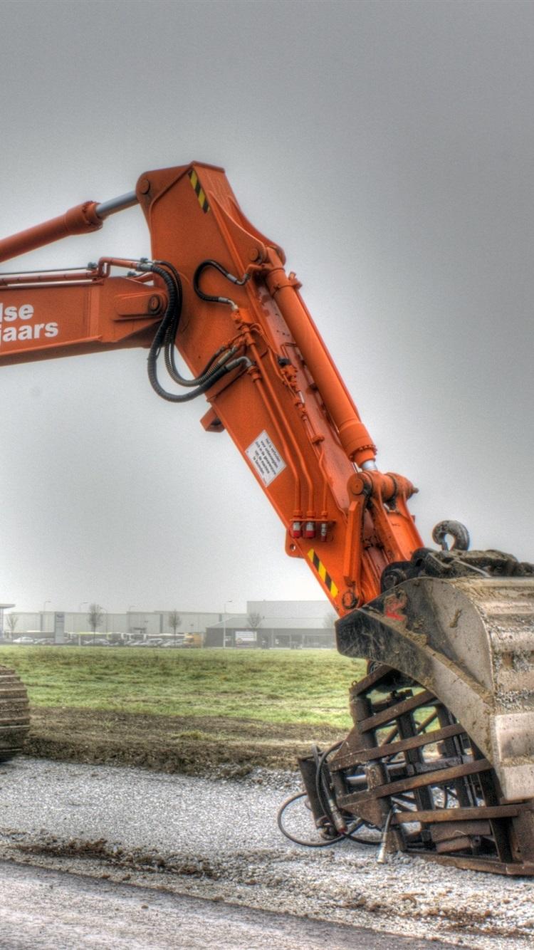 Hitachi Excavator, Construction Machinery 750x1334 IPhone 8 7 6 6S Wallpaper, Background, Picture, Image