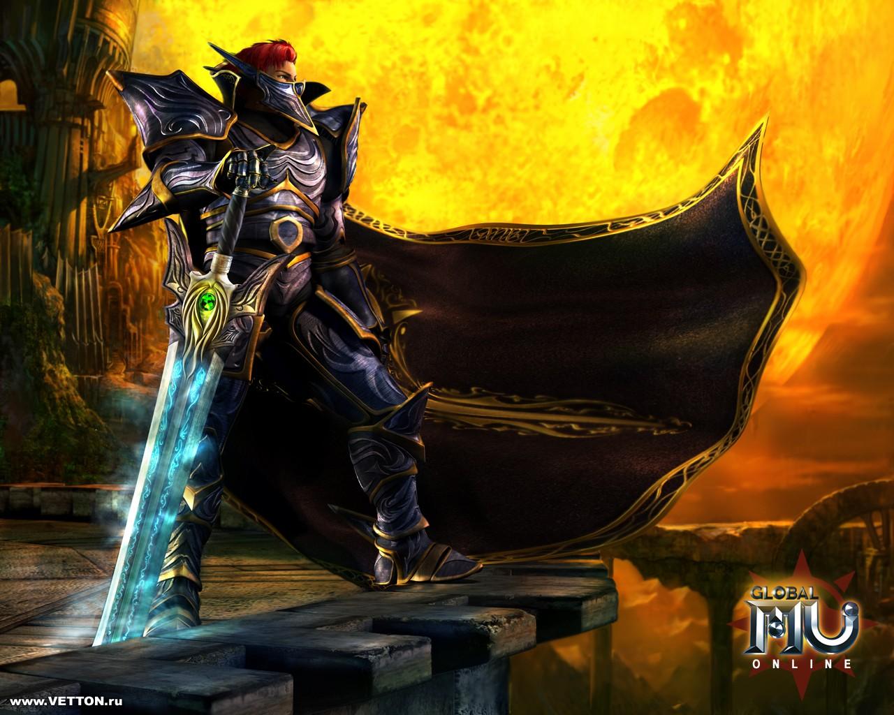 Wallpaper MU Online Armor Swords Warriors Fantasy Games Cloak