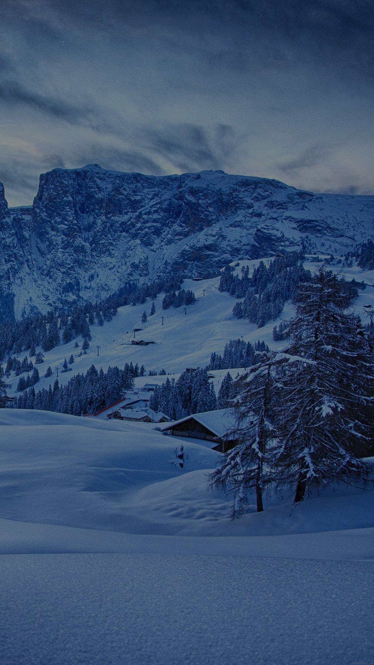 Mountain Blue Snow Winter Nature Ski Dark Android wallpaper HD wallpaper