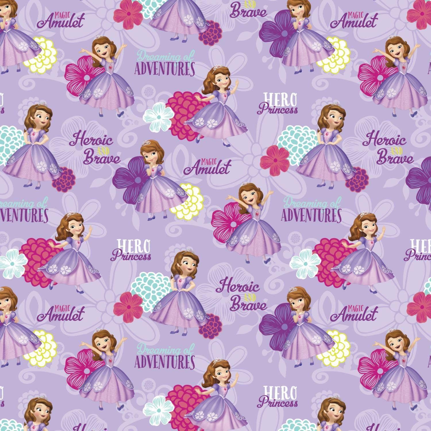 Sofia Hero Princess. Disney Wallpaper. Fabric, Sewing
