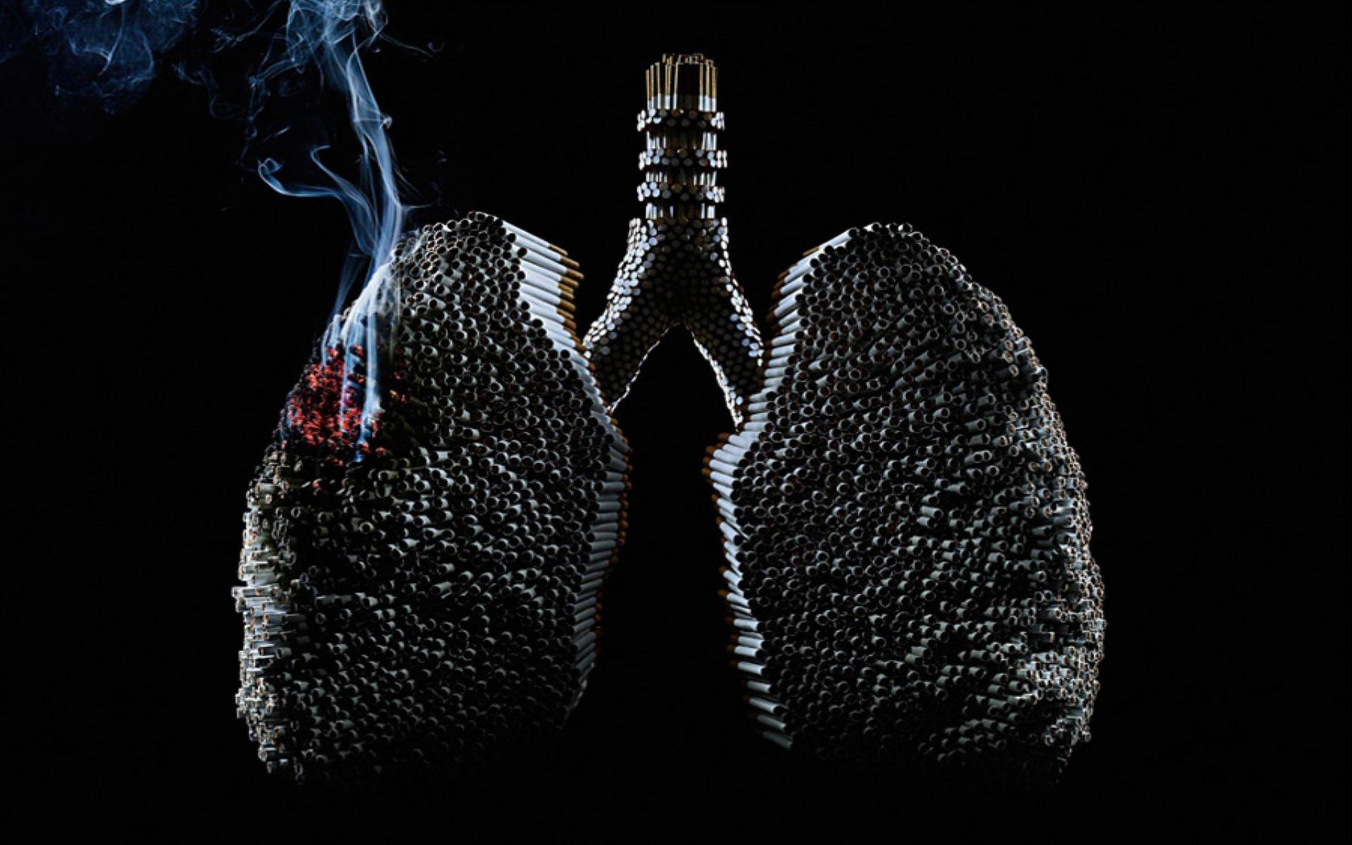 Smoking digital art artwork lungs cancer wallpaper