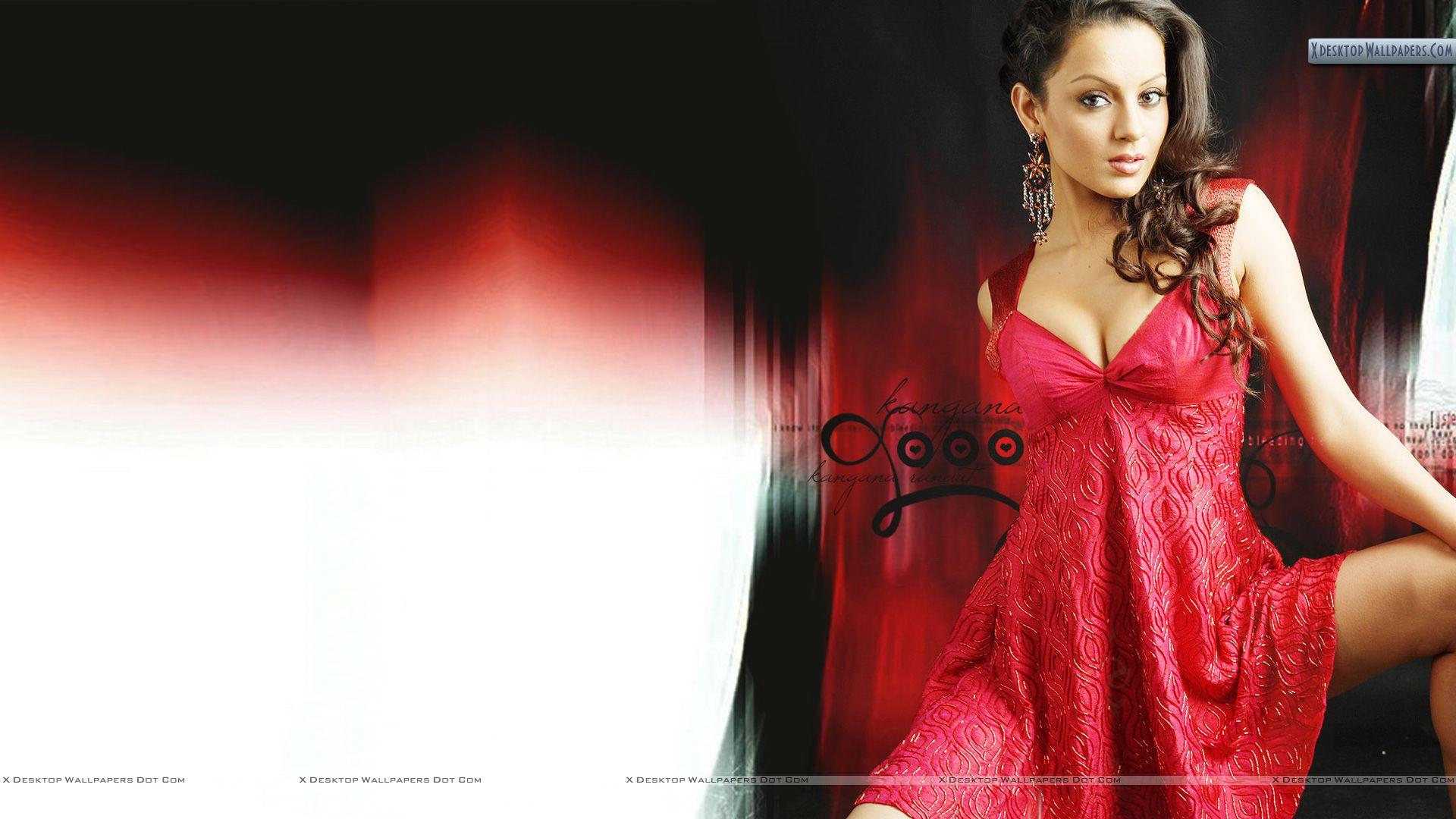 Kangana Ranaut Photo In Red Dress Wallpaper