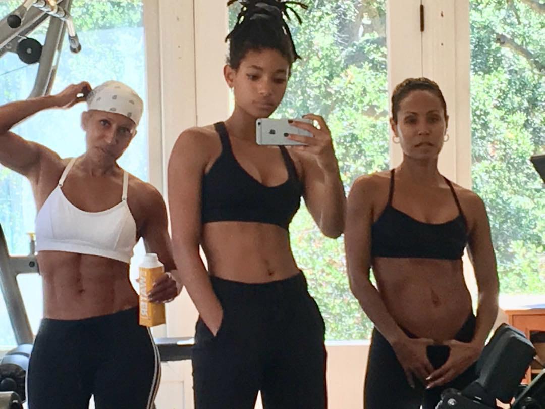 Jada Pinkett Smith Shows Off Her Abs with Her Daughter and Mom