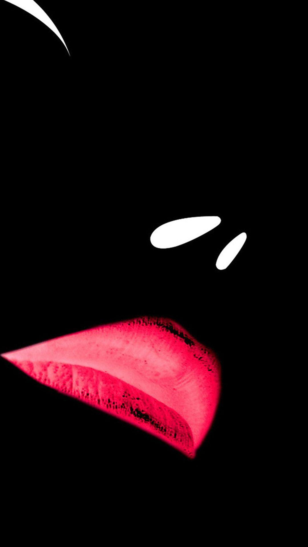 Lips Minimal White Face Dark Red Girl #iPhone #plus #wallpaper