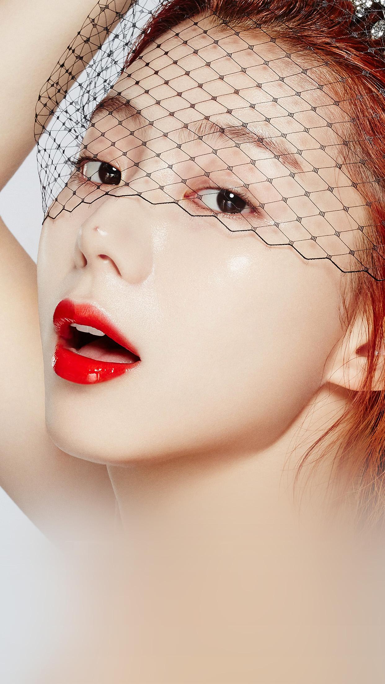 iPhone7 wallpaper. face kpop sujin lips red