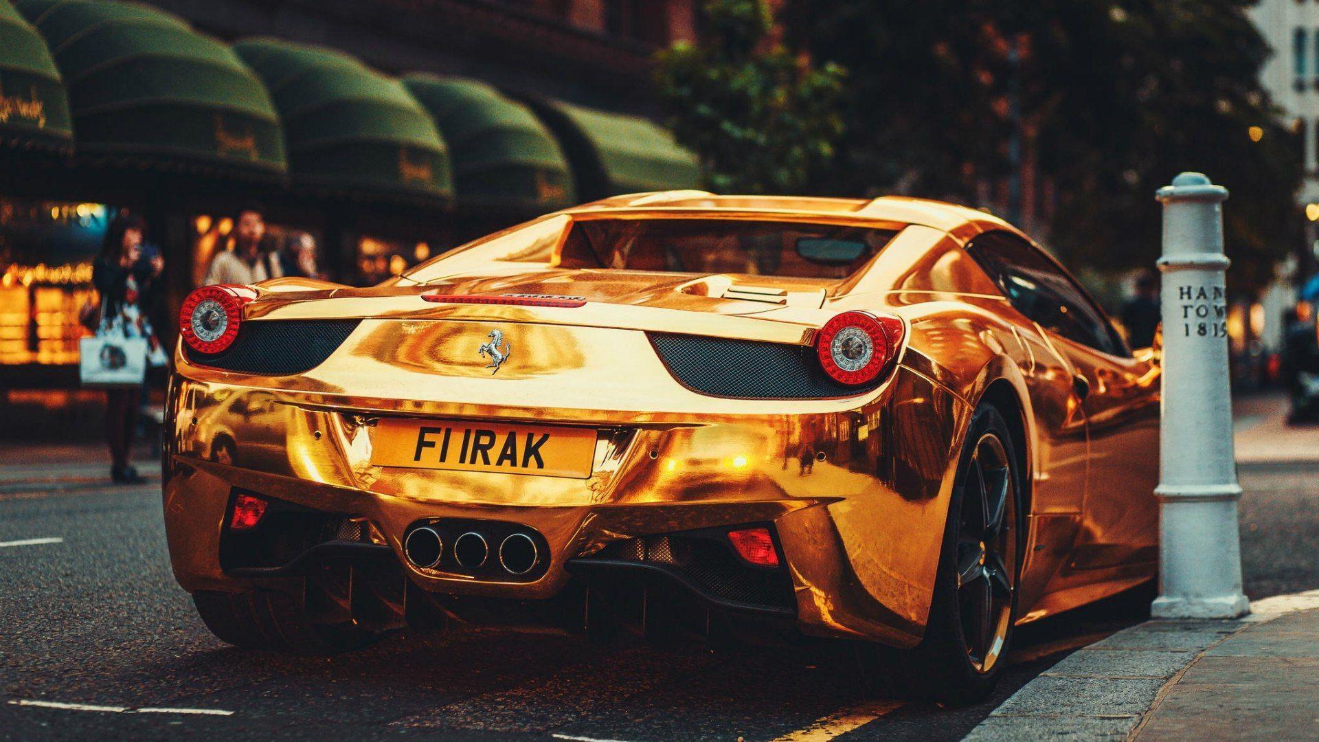 Gold Ferrari 458 Italia wallpaper and image. Cars