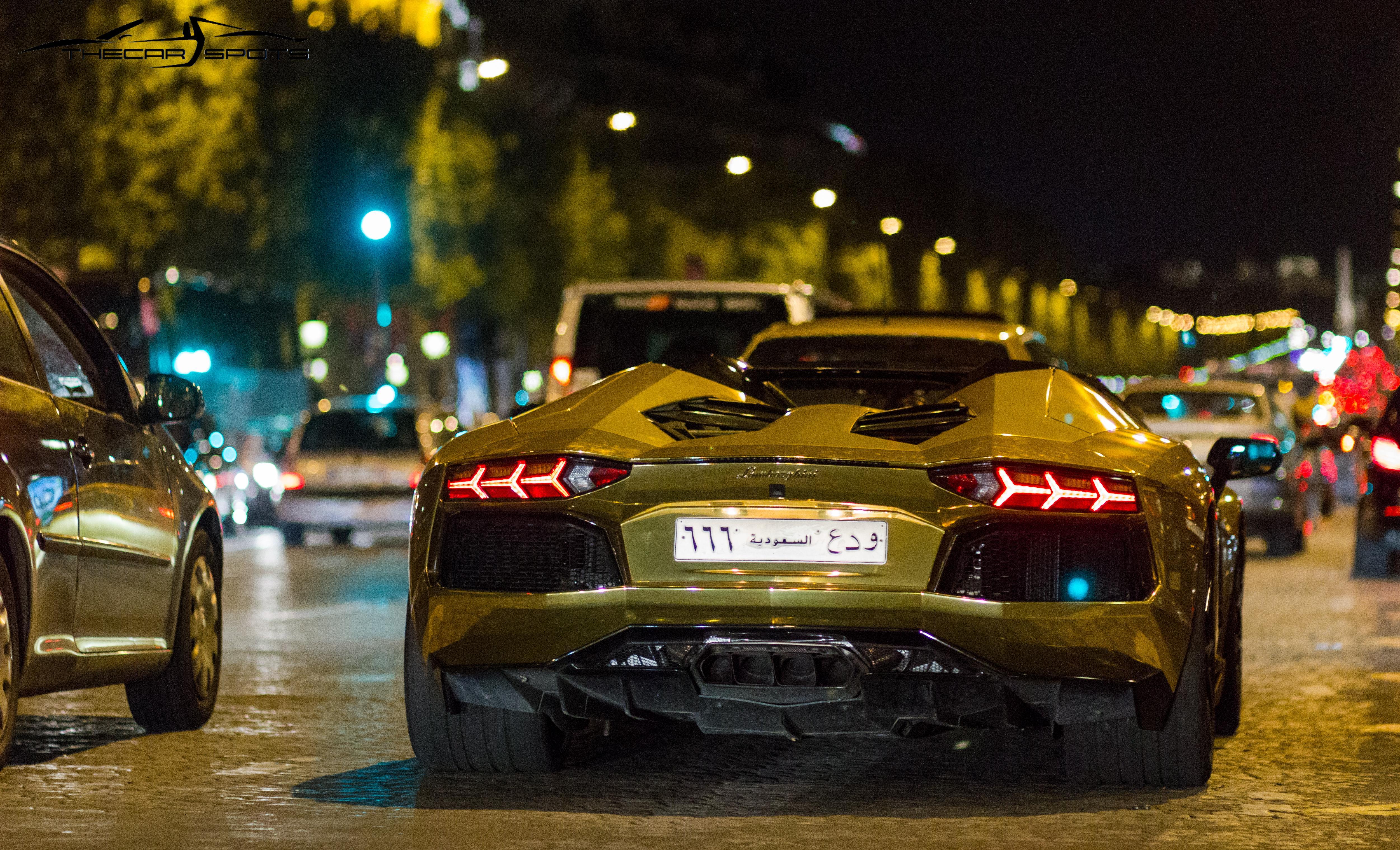 Wallpaper, street, night, road, supercars, Lamborghini Aventador