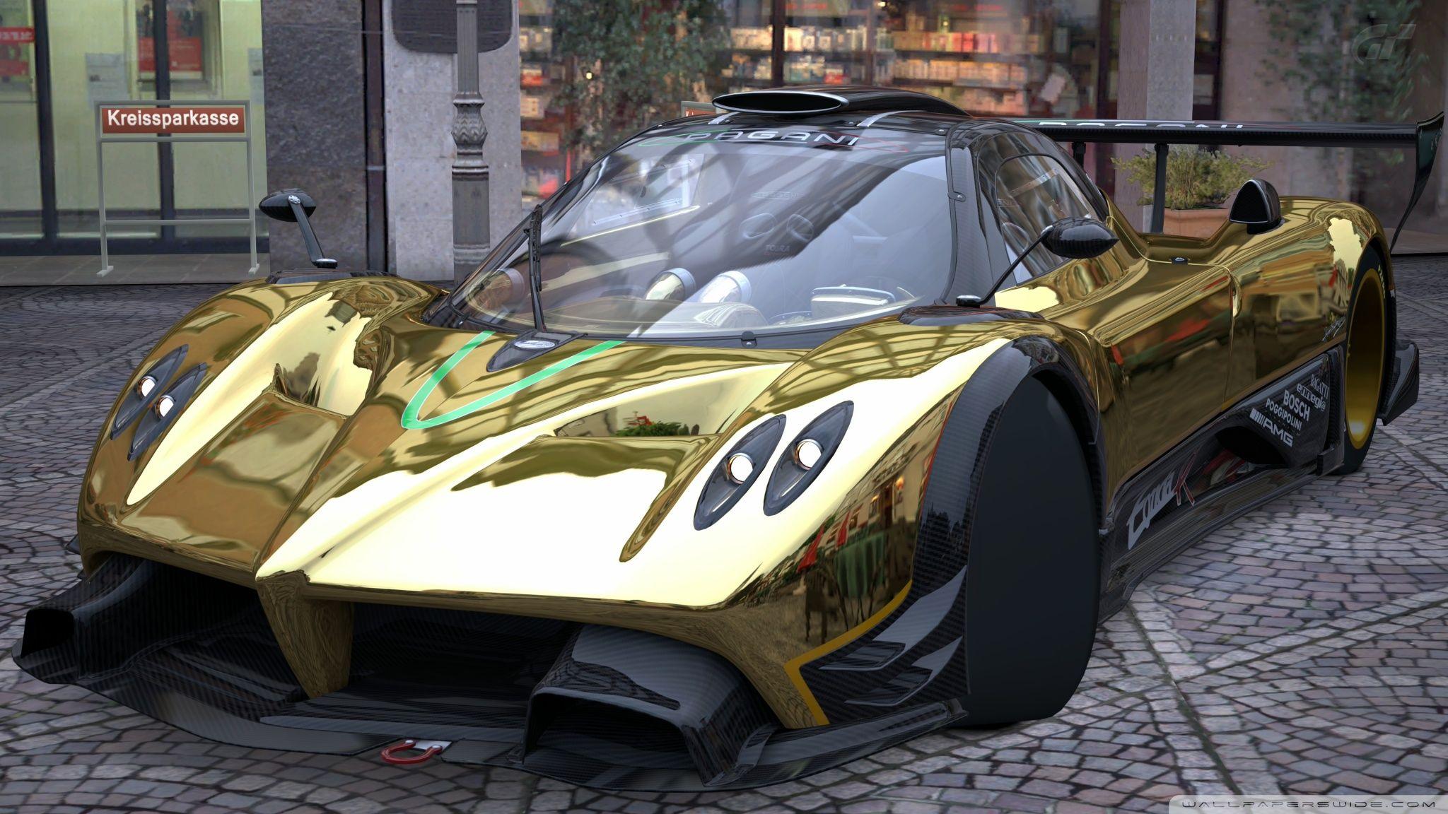 Pagani Zonda R Gold. Custom Gold Supercars. Pagani zonda, Cars
