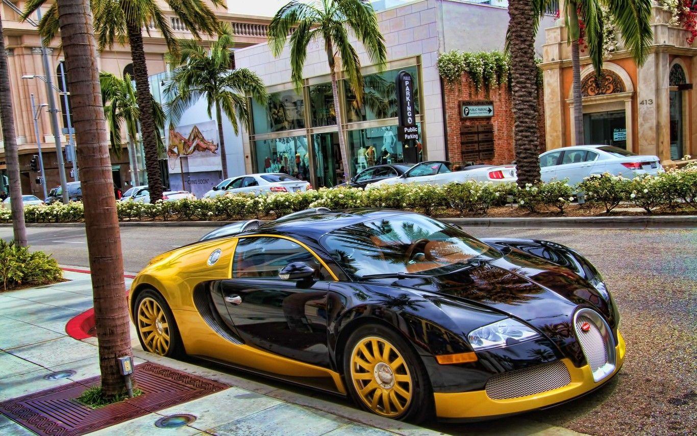 HD Black And Gold Bugatti Wallpaper Background. Only Car
