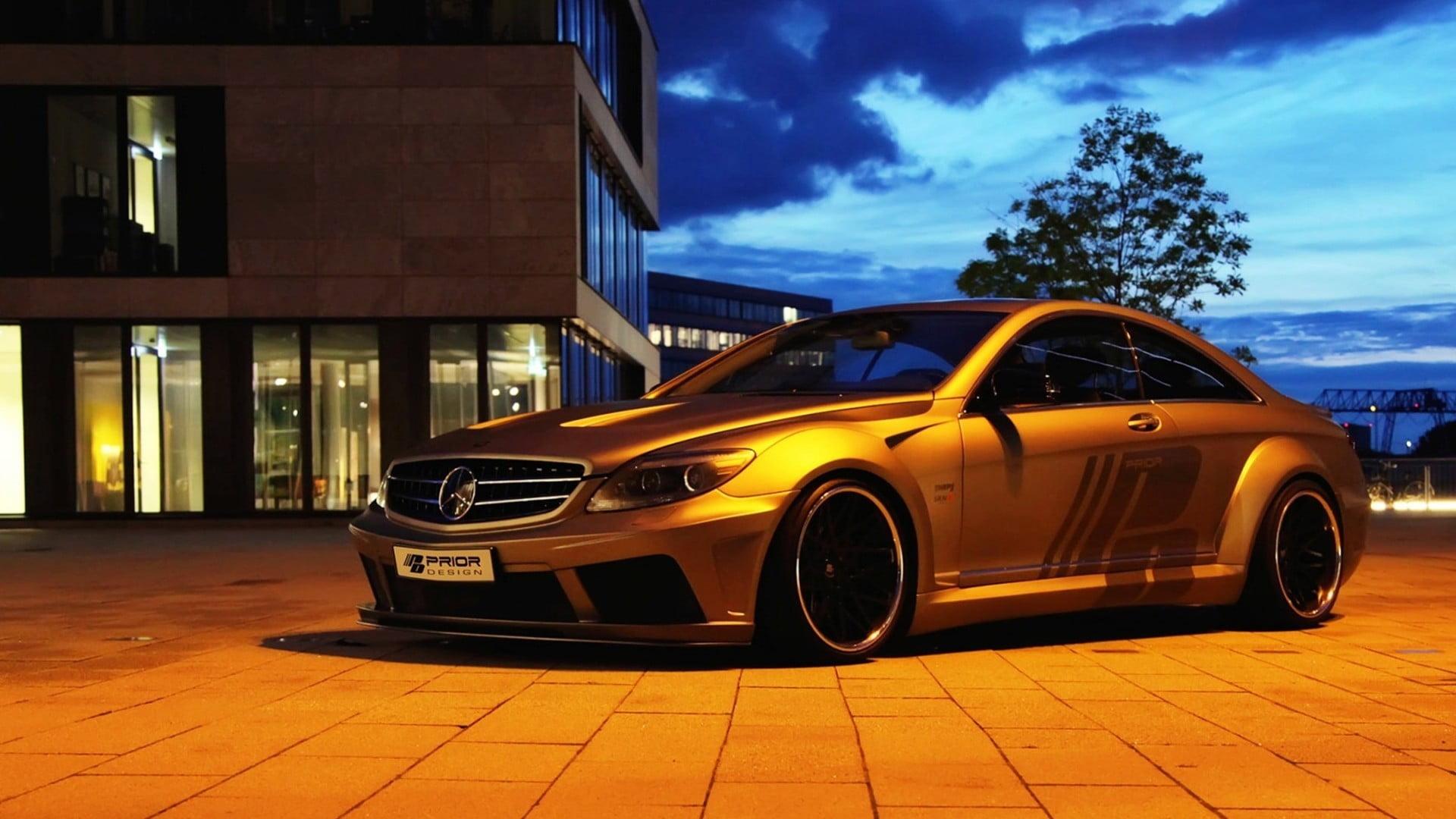 Gold Coupe, Mercedes Benz, Supercars, Car HD Wallpaper