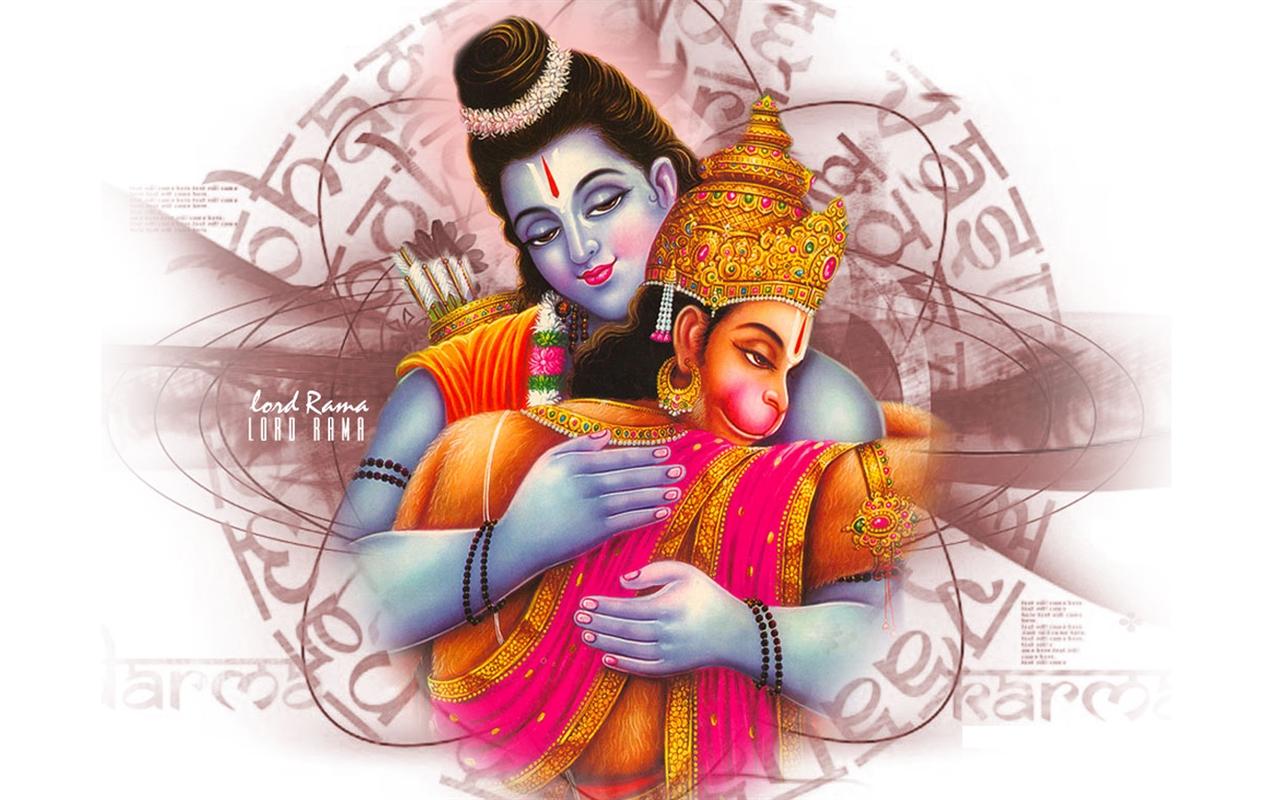 Lord Hanuman With Shree Ram HD Wallpaper