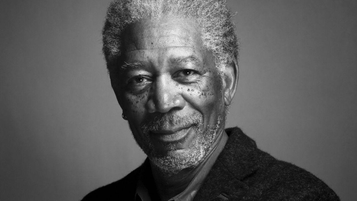 Black people men grayscale actors Morgan Freeman wallpaper