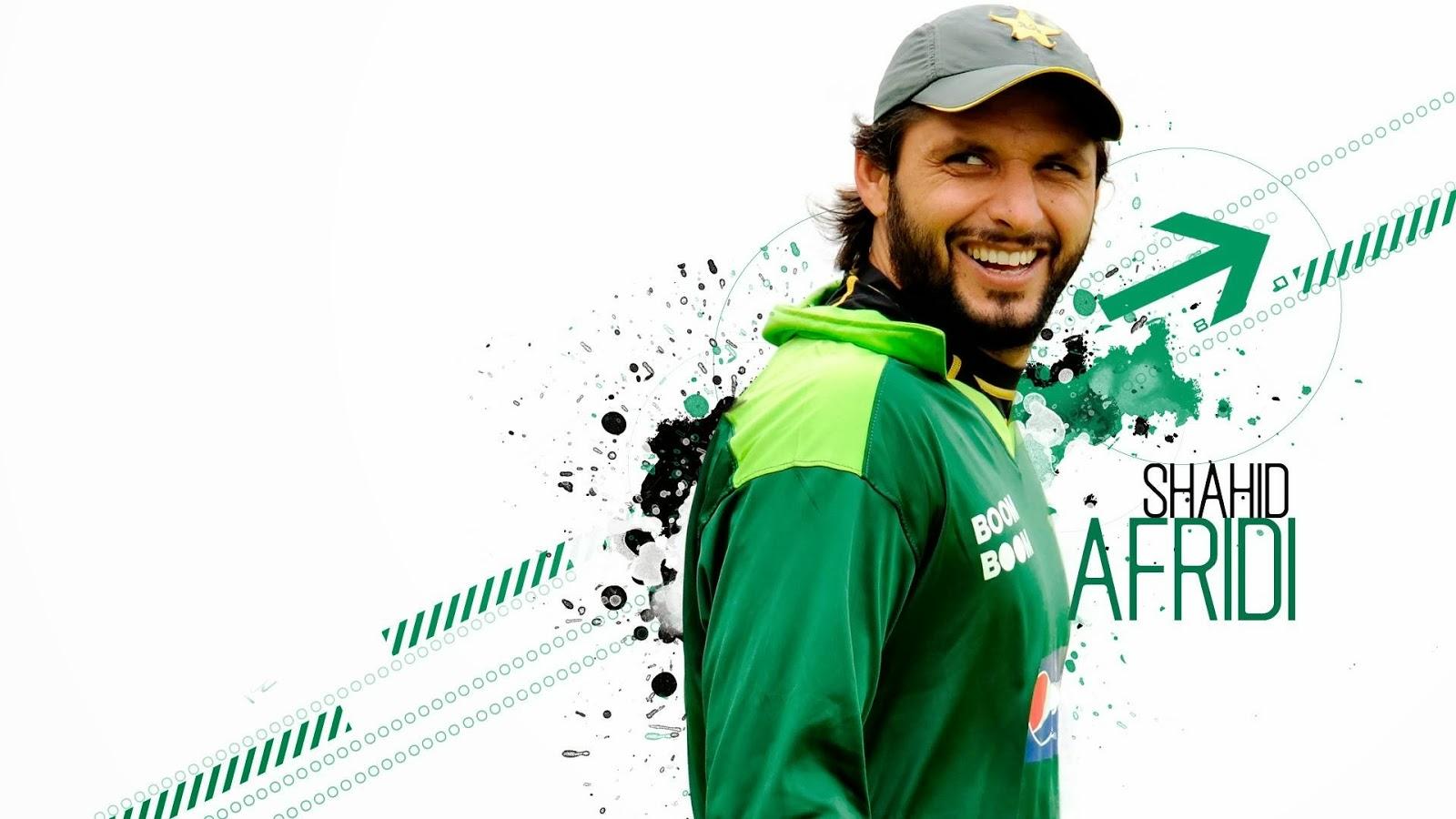 Sports Men Hub: Shahid Afridi wallpaper in Pakistan's Green Shirt