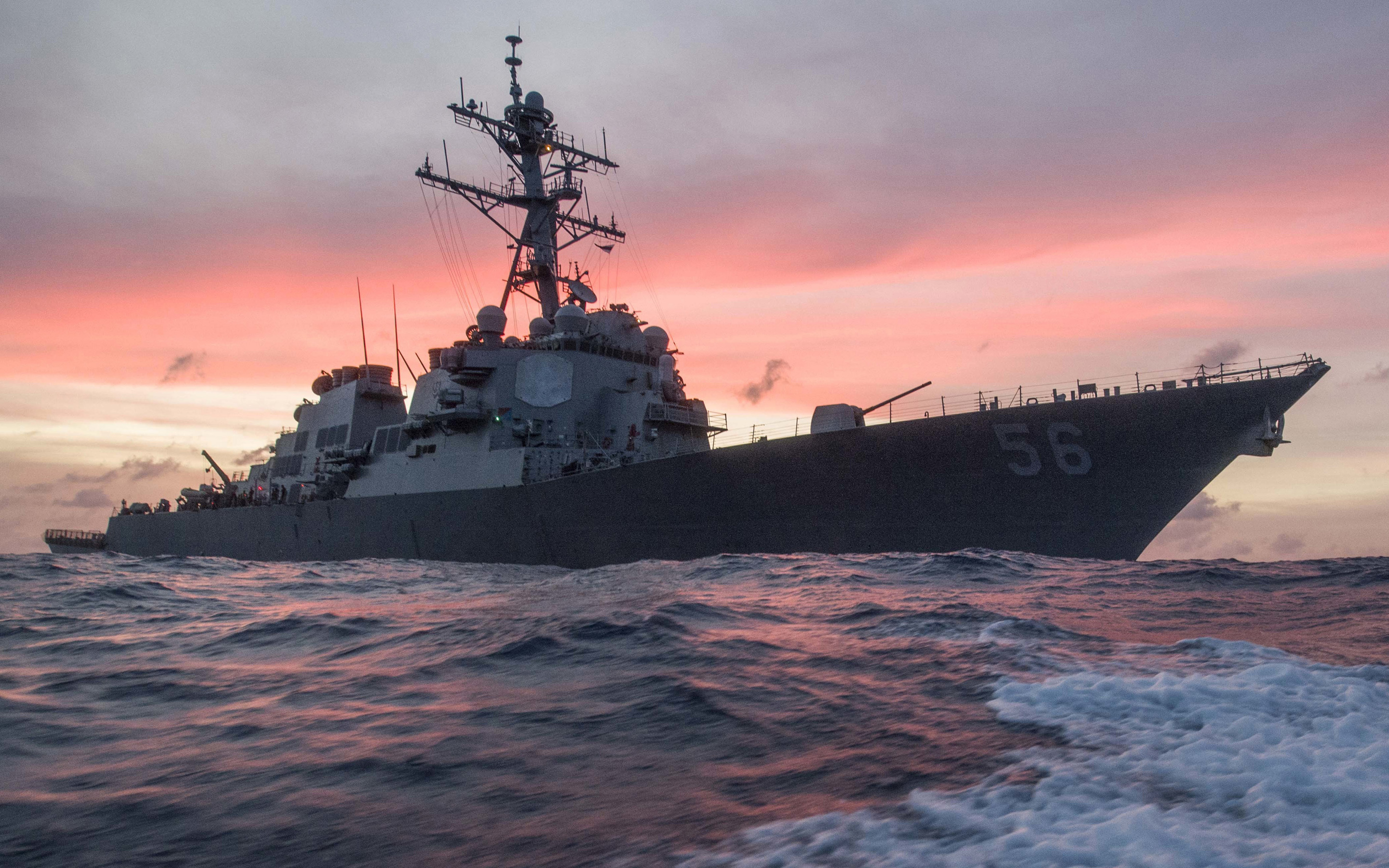 Download wallpaper USS John S McCain, destroyer ship, DDG- US