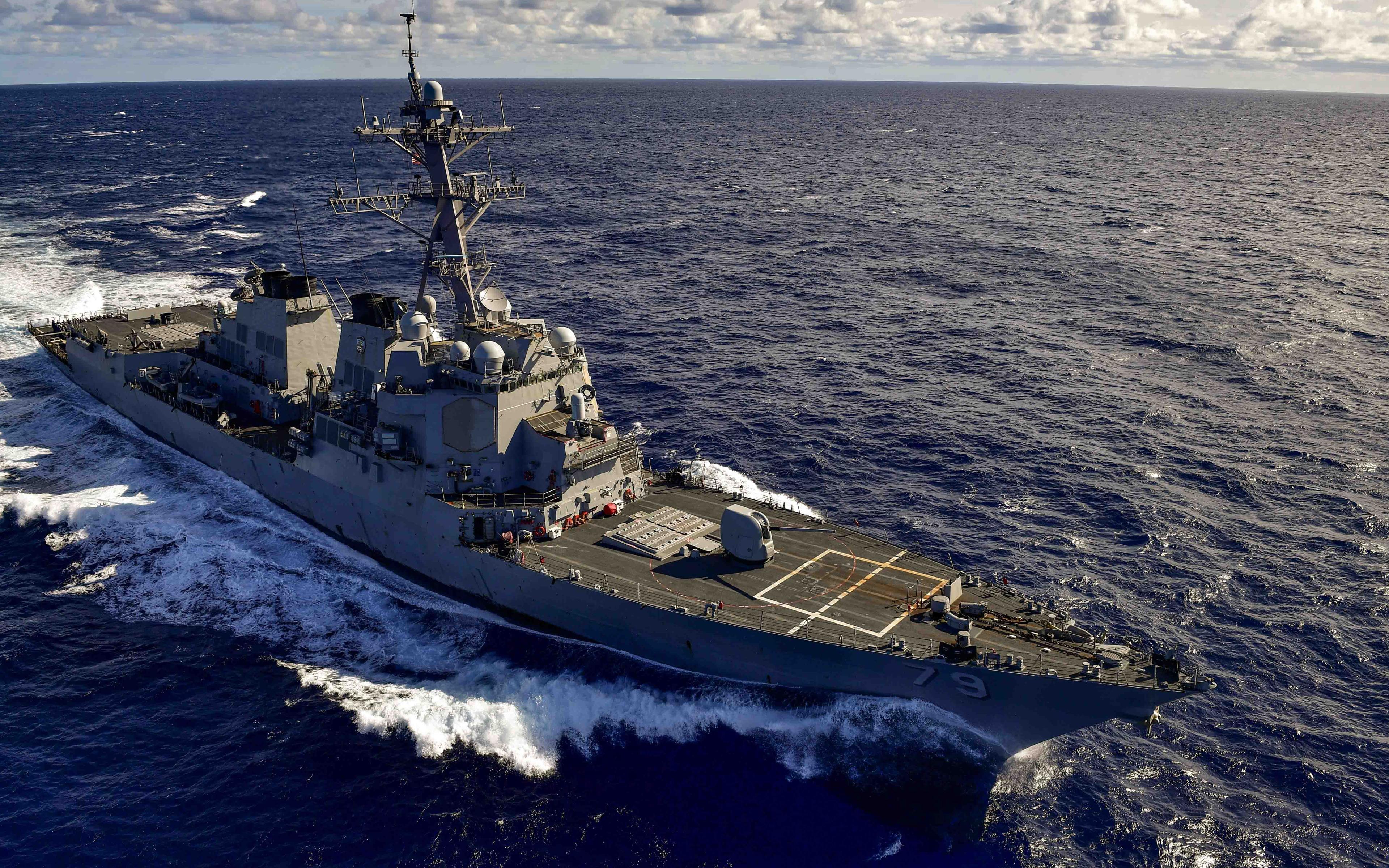 Download wallpaper USS Oscar Austin, 4k, ocean, DDG- destroyer