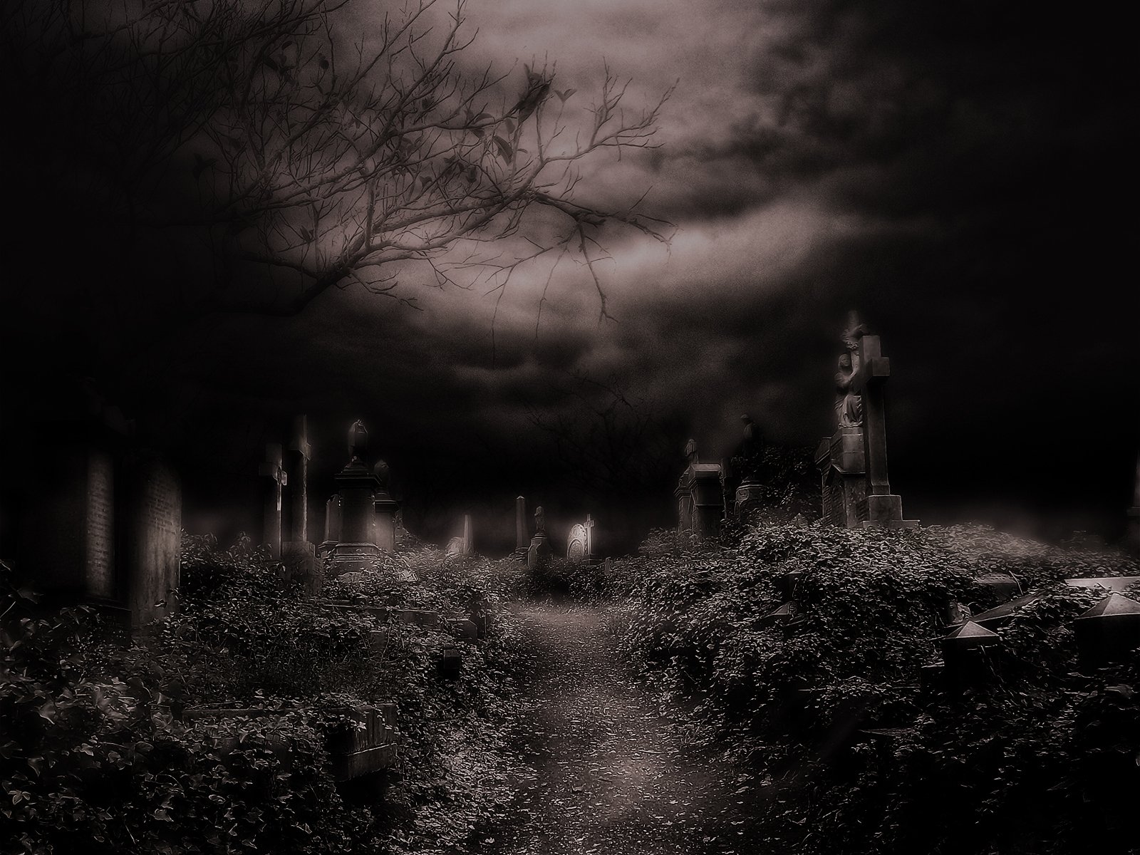 Creepy Graveyard Dark Cemetery Gothic Creepy, graveyard, dark, cemetery