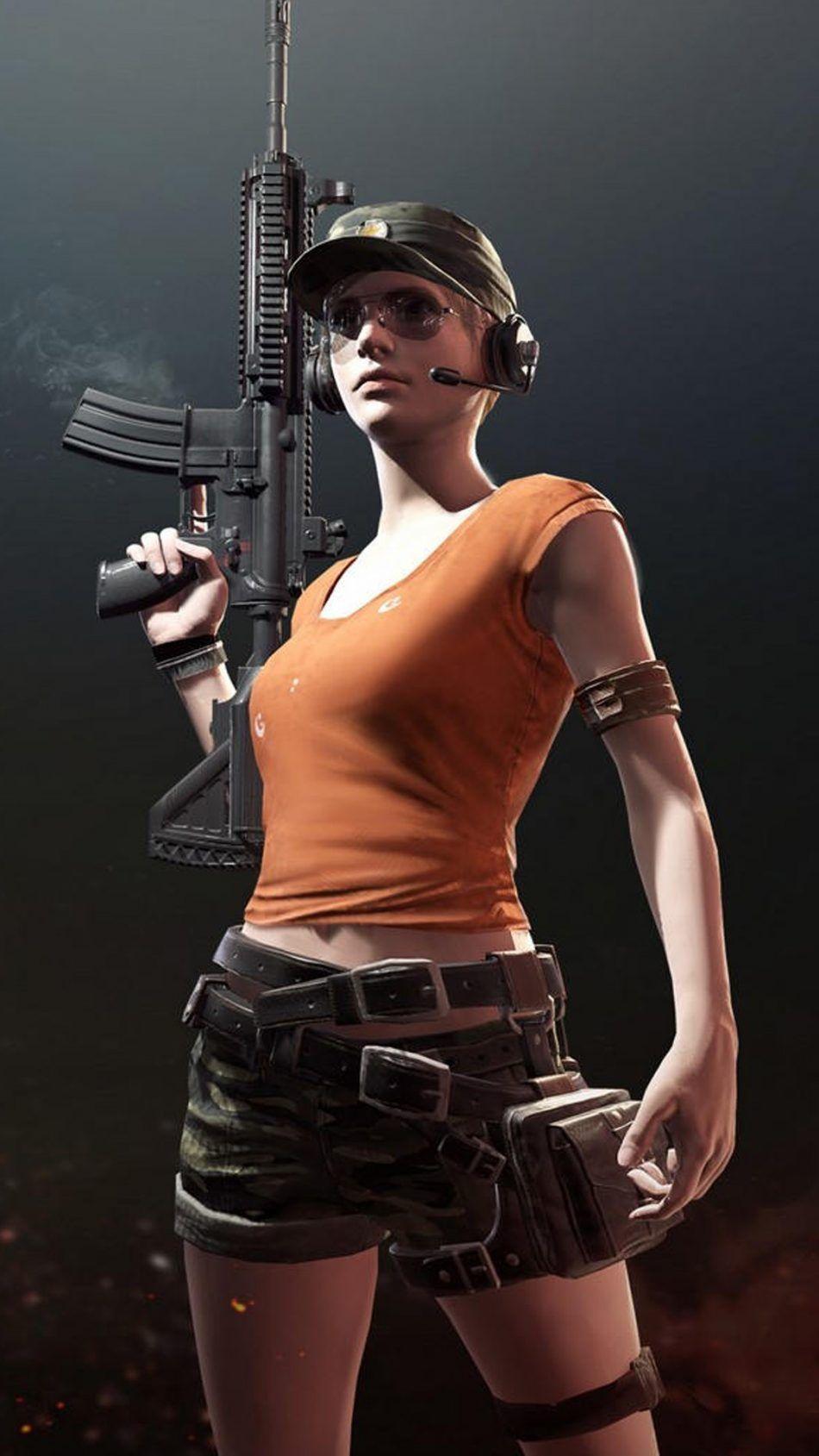 PUBG Female Player With Hat And Headphone. Cool nike wallpaper