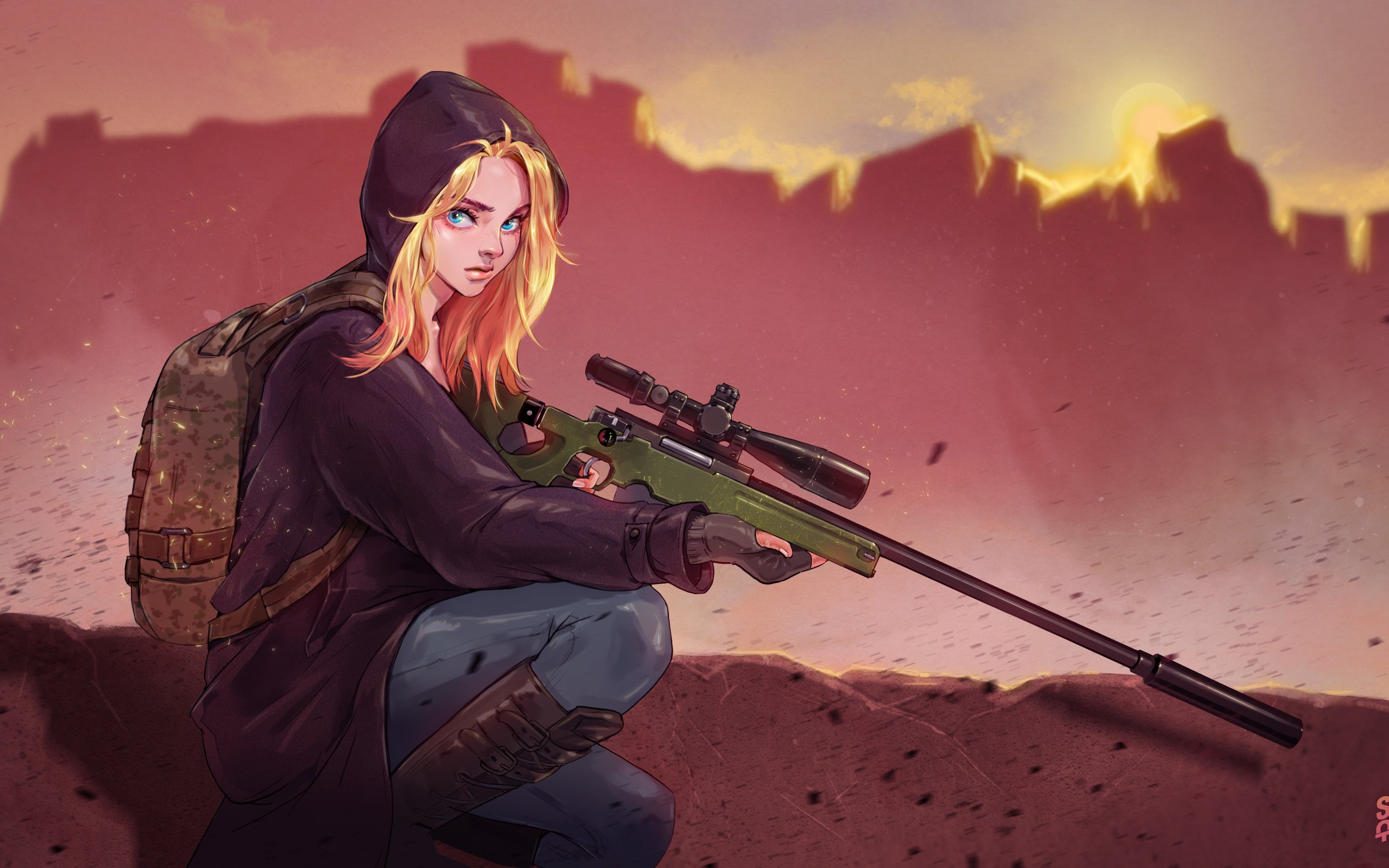 Pubg Game Girl Fanart Macbook Pro Retina HD 4k Wallpaper