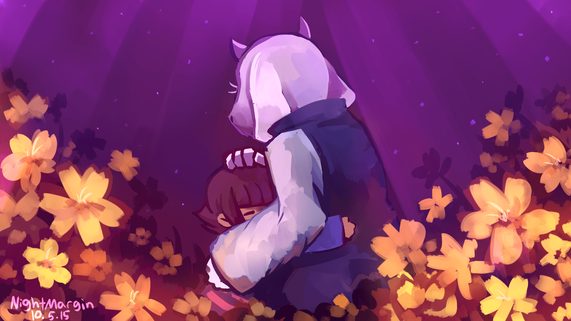 Wallpaper, Toriel, Undertale, Frisk 1920x1080