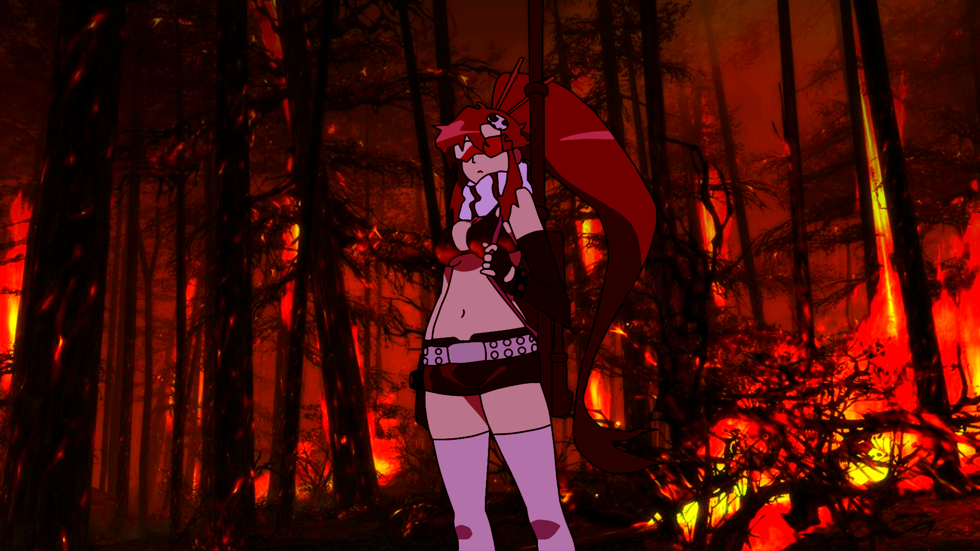 Picture of Burning Forest Wallpaper