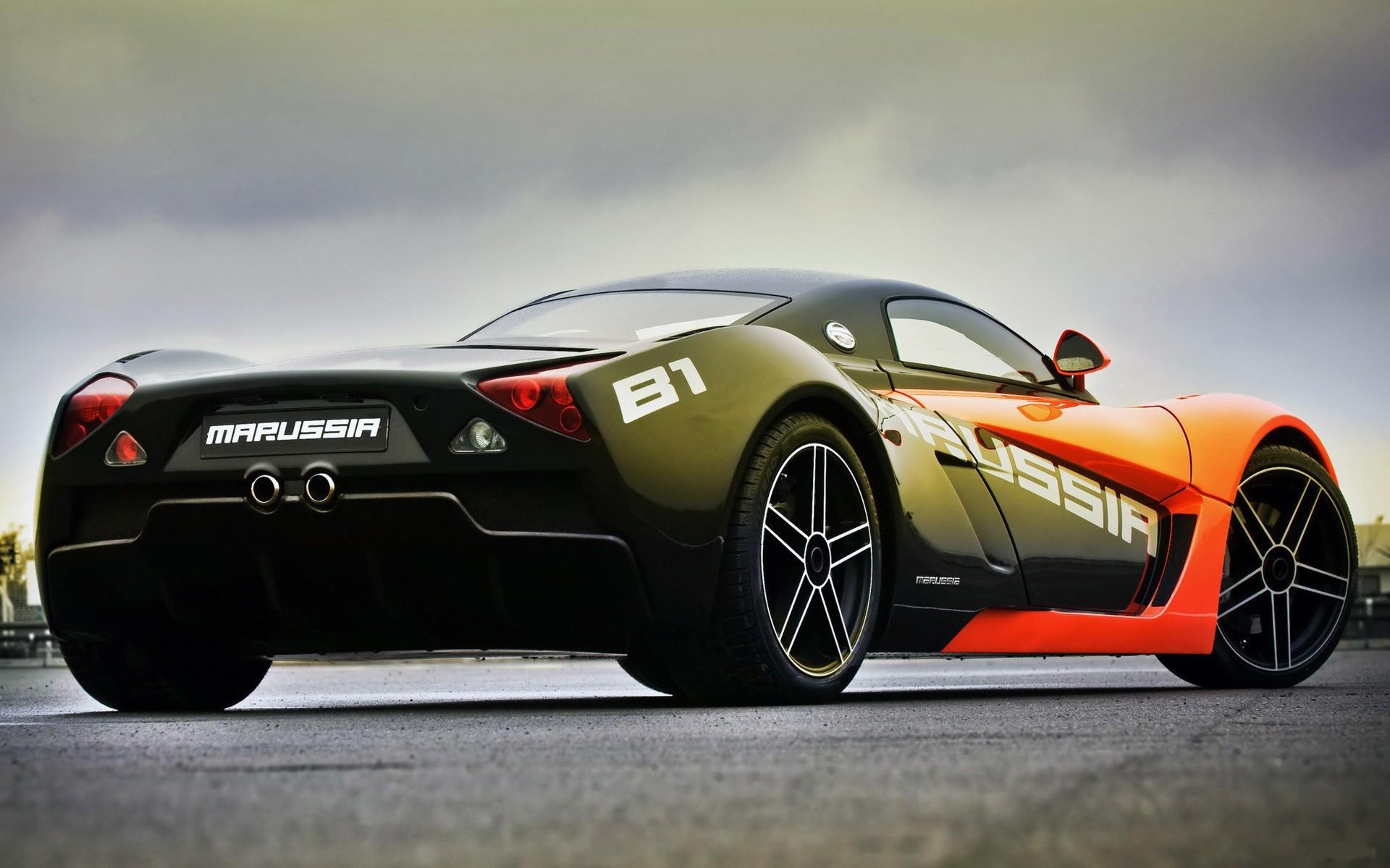 Download desktop wallpaper Black and orange Russian sports car Marus