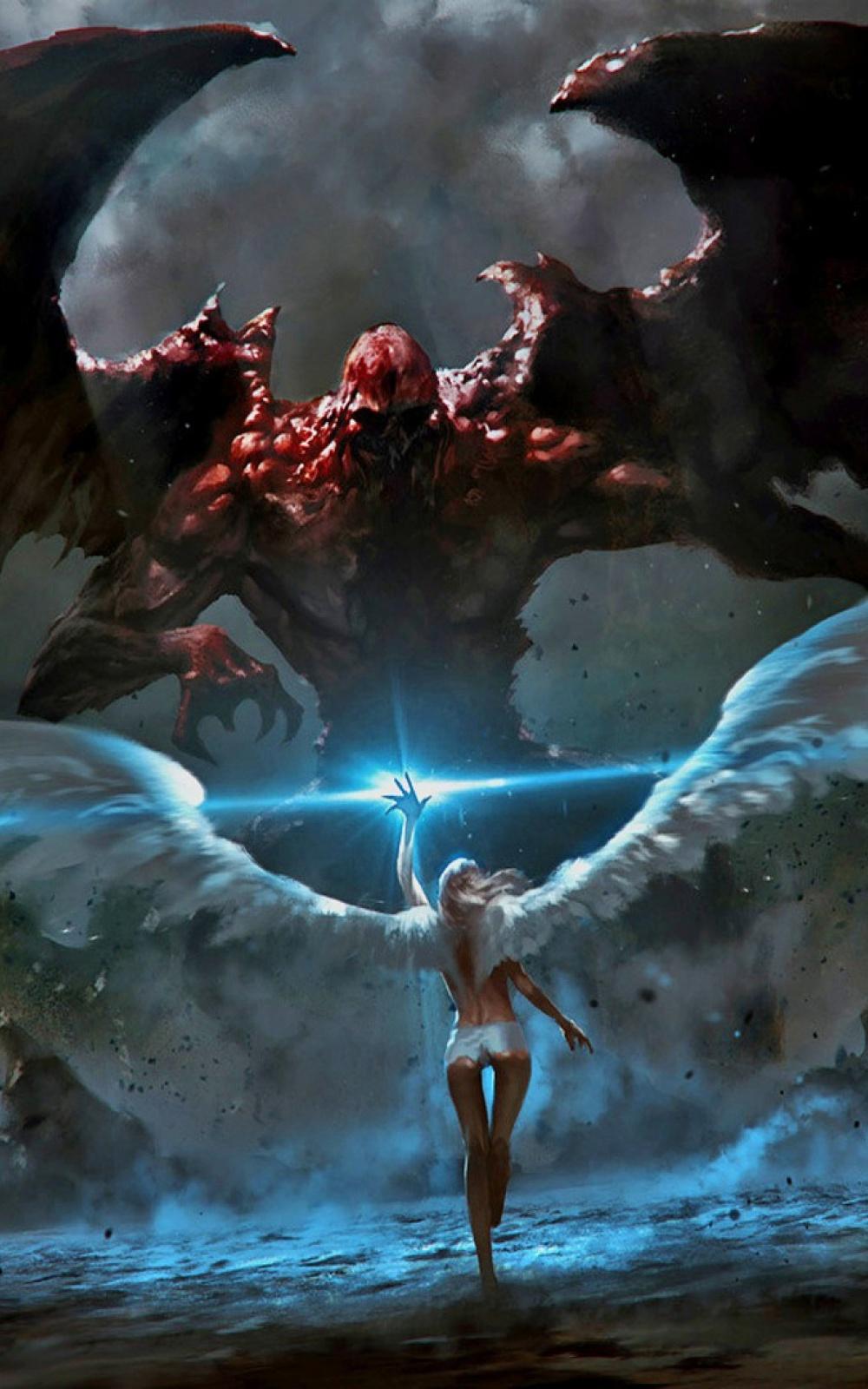 Angel VS Demon Battle Android Wallpaper. (Best Andro Wallpaper)