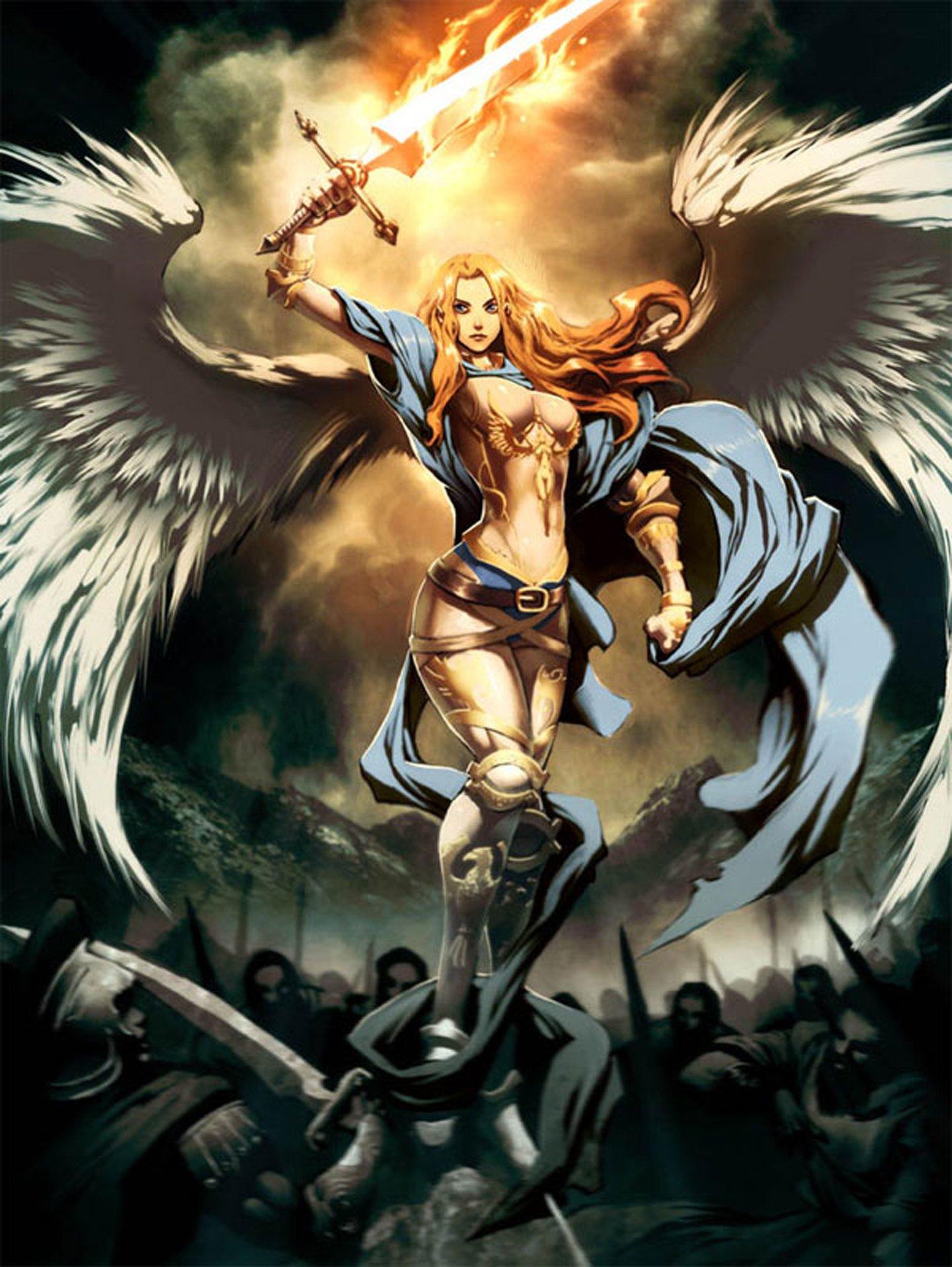 Angel fantasy wings war sword wallpaperx1915