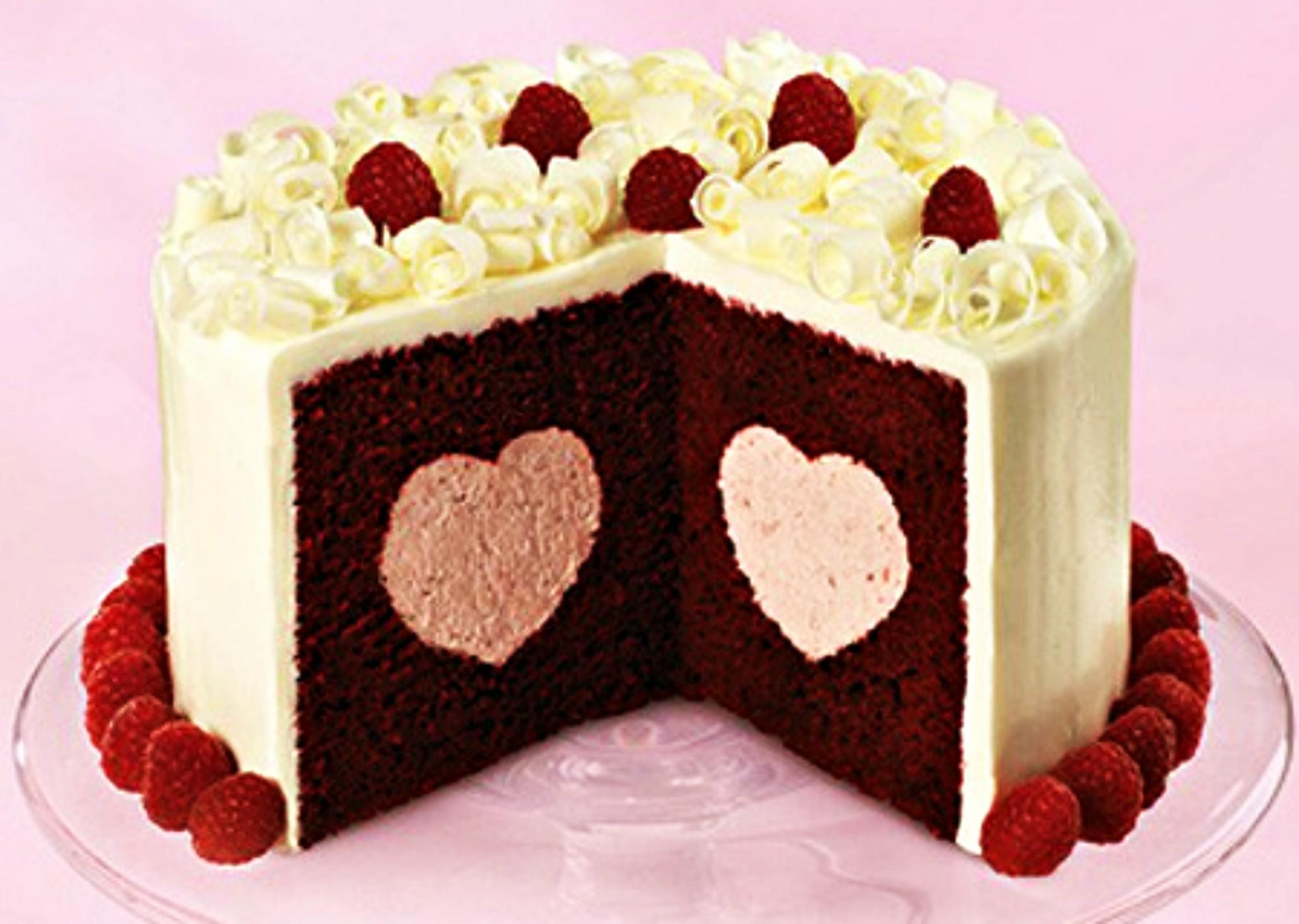 Cute heart rasberry cake wallpaper. PC