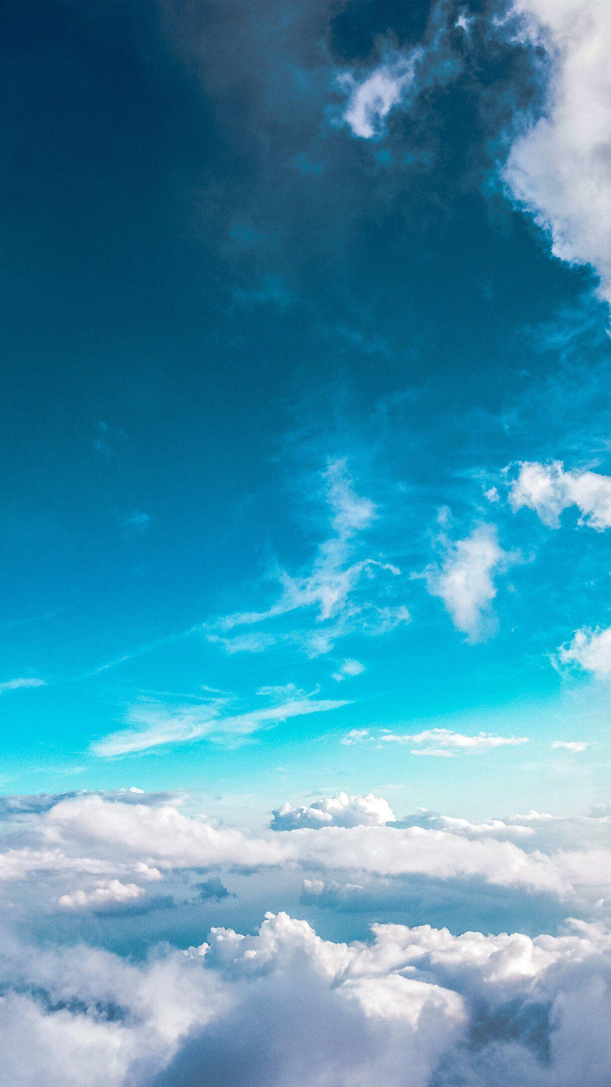 Sky Cloud Fly Blue Summer Sunny iPhone 8 Wallpaper. Mavi gökyüzü