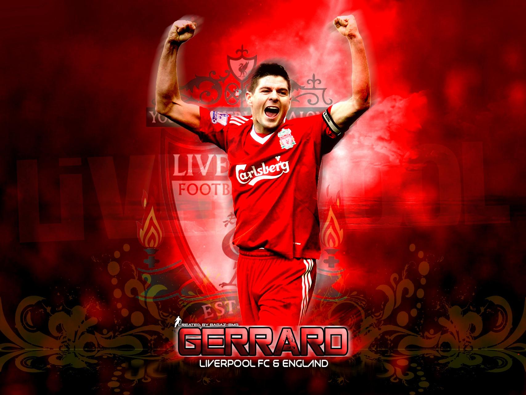 The football player of Liverpool Steven Gerrard wallpaper